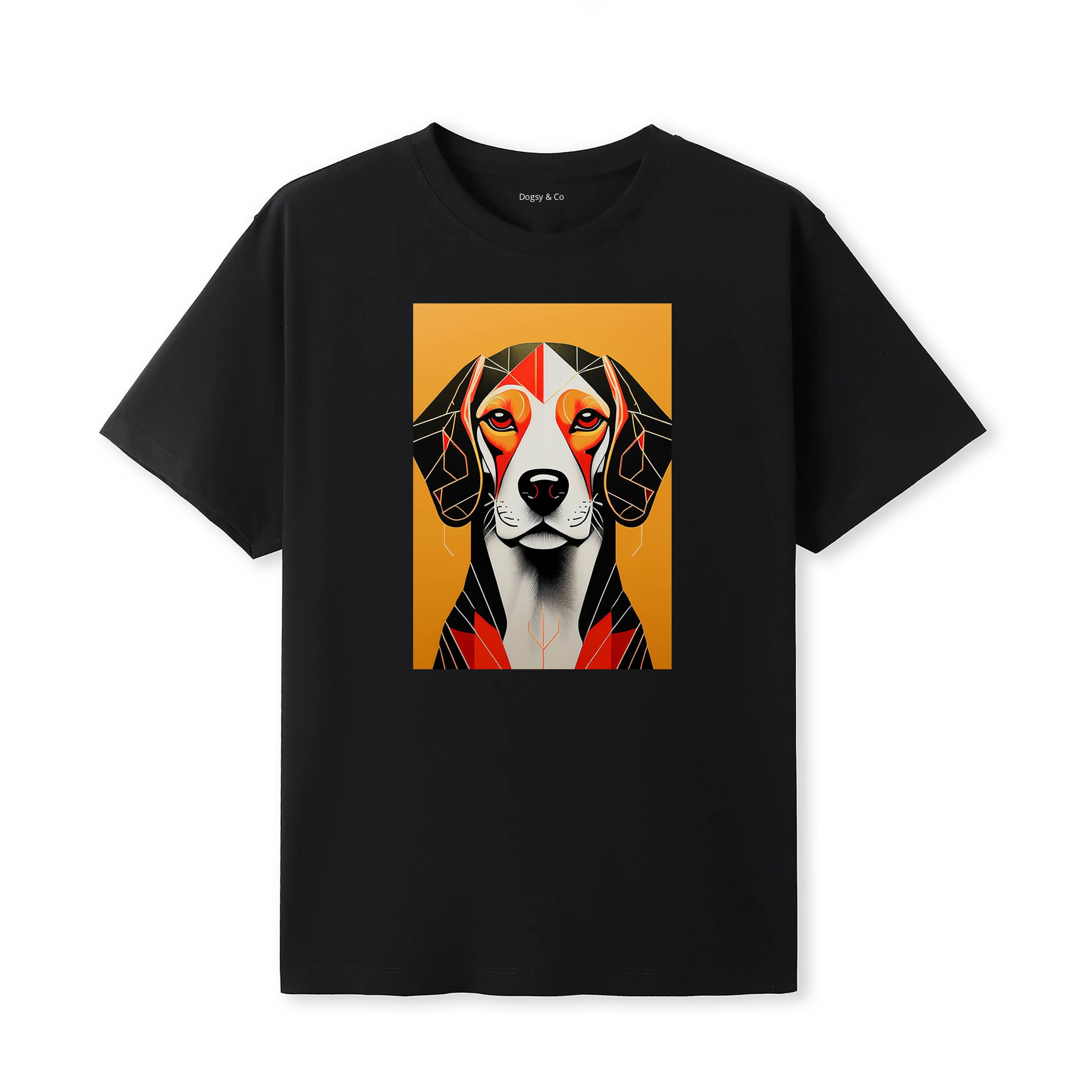 Beagle Retro Geo Orange Dog T-Shirt | Dogsy & Co