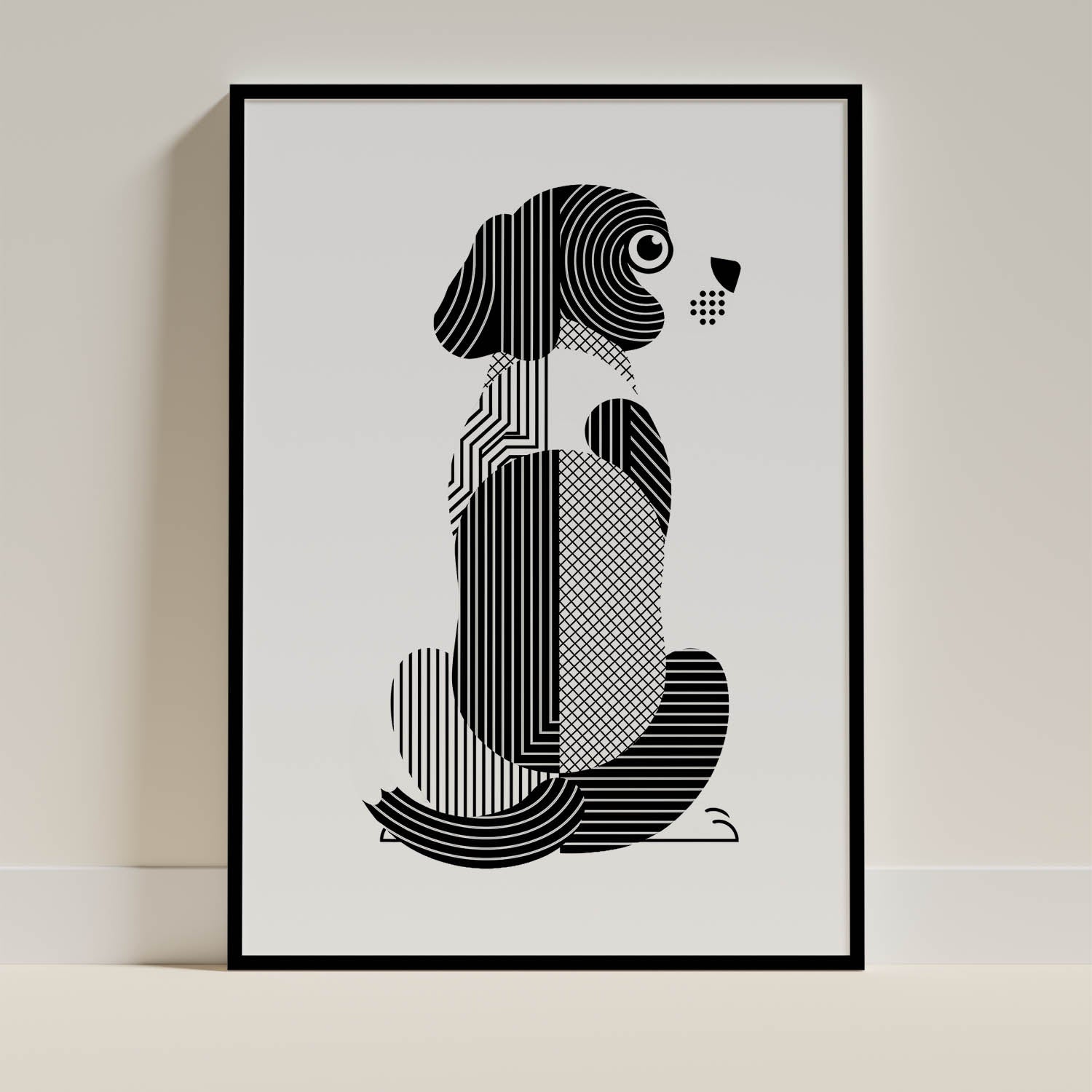 Beagle Geometric Line Art mockup