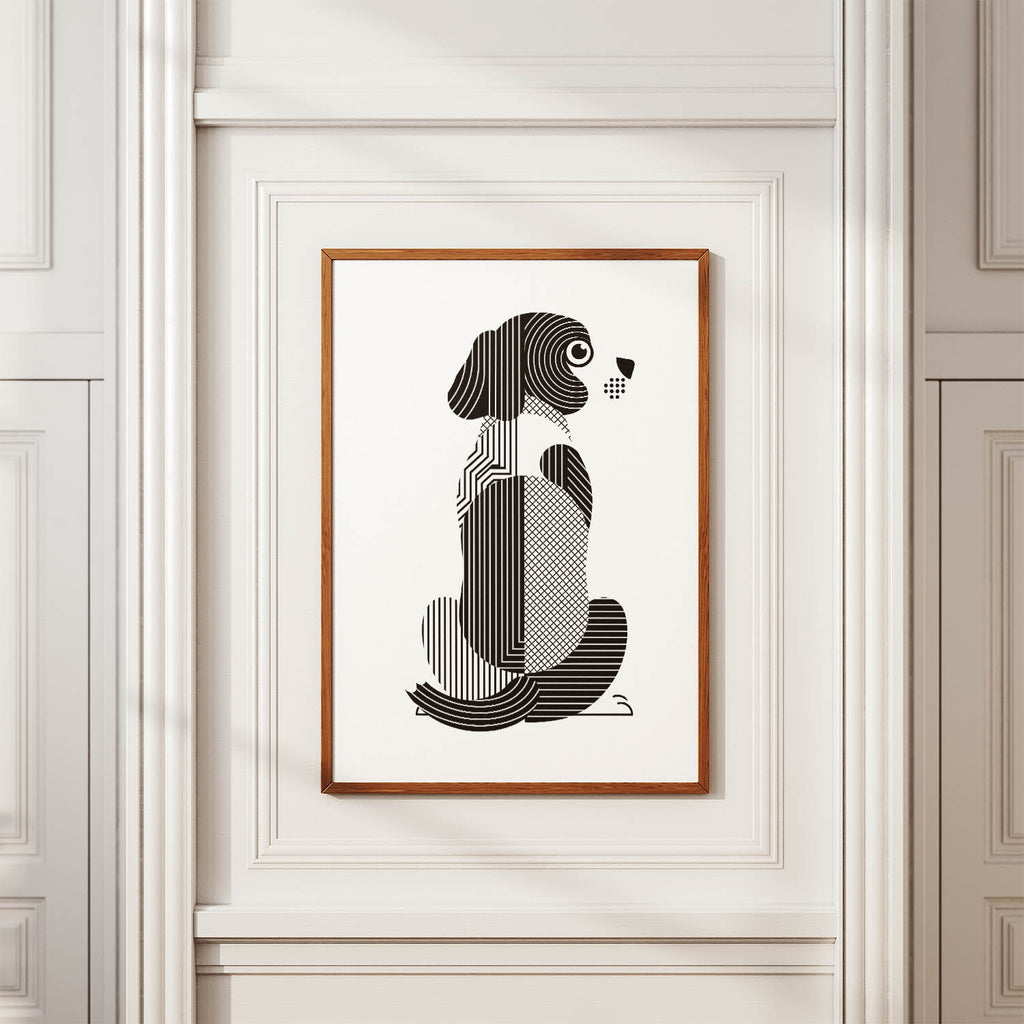Beagle Geometric Line Art mockup