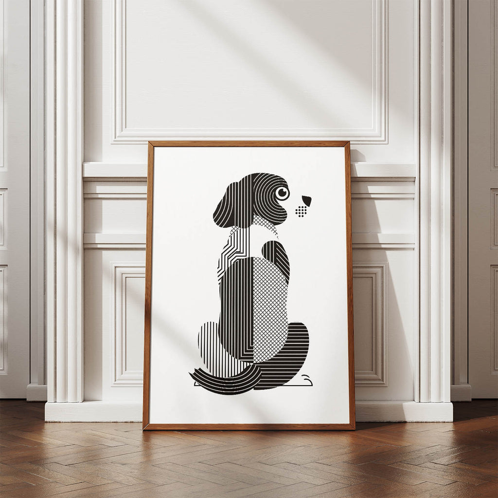 Beagle Geometric Line Art mockup