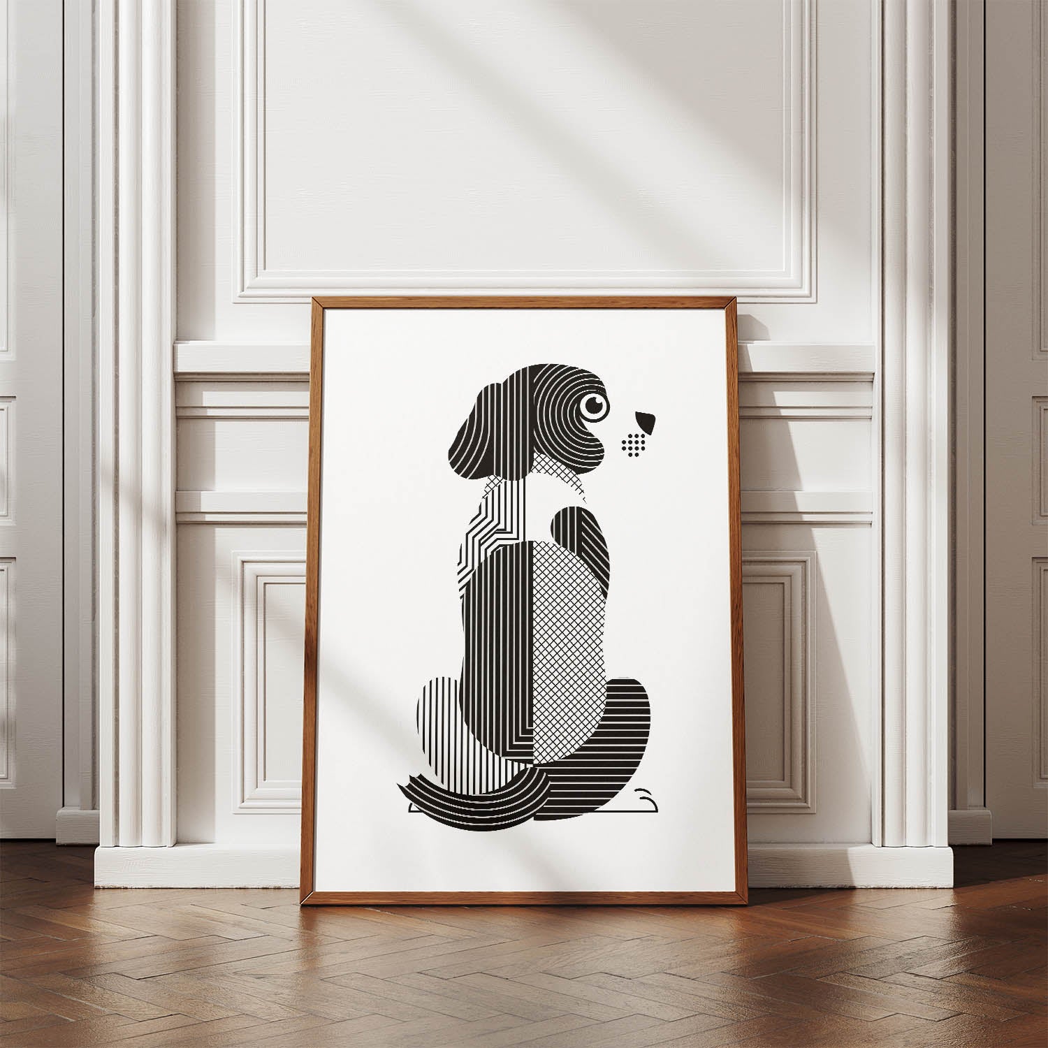 Beagle Geometric Line Art mockup
