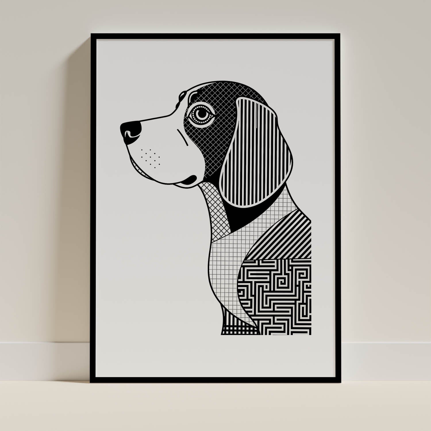 Beagle Geometric Line Art mockup