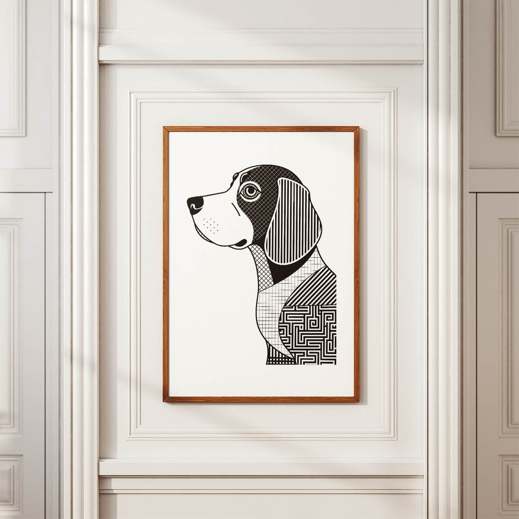 Beagle Geometric Line Art mockup