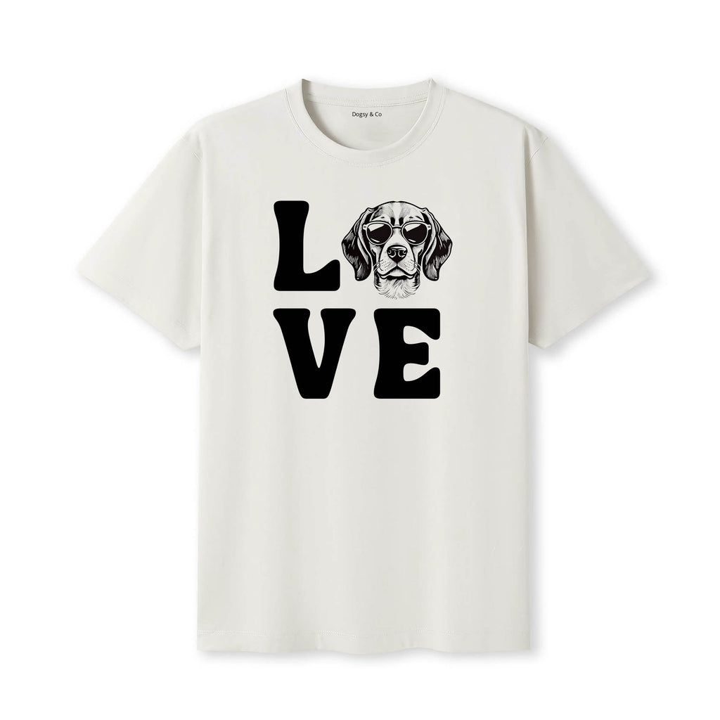 Beagle LOVE DOGS Tshirt - Natural