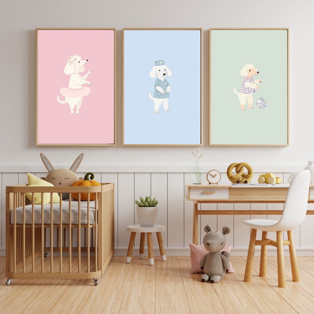 Bedlington Terrier Kids Nursery Wall Art Print Bundle — 22 Dog Costume Designs, 5 Colours, 6 Print Sizes | Digital Download