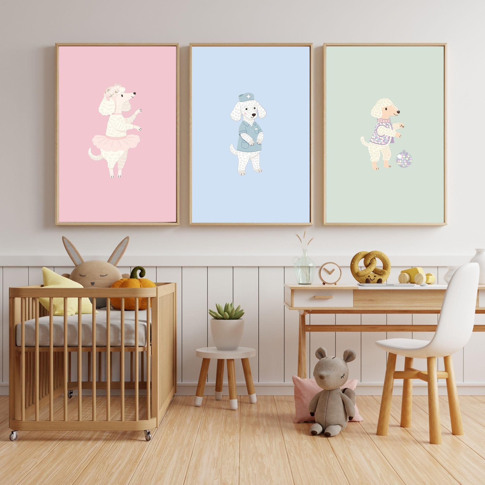 Bedlington Terrier Kids Nursery Wall Art Print Bundle — 22 Dog Costume Designs, 5 Colours, 6 Print Sizes | Digital Download