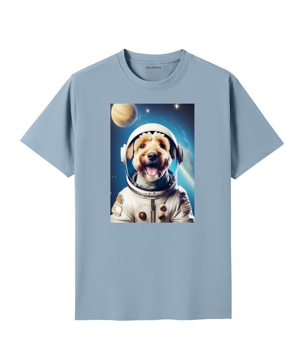 Bedlington Terrier Astronaut Dog T-shirt - Blue