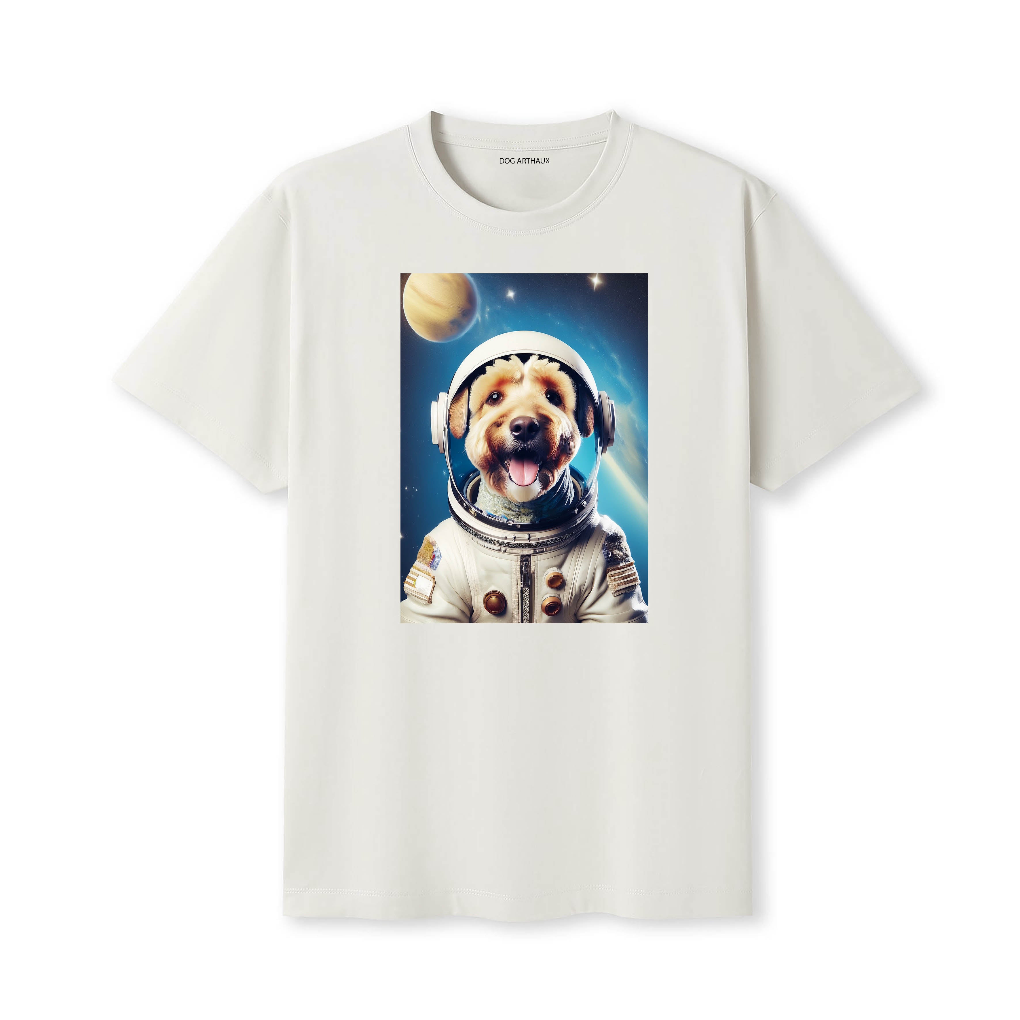 Bedlington Terrier Astronaut Dog T-shirt - Natural