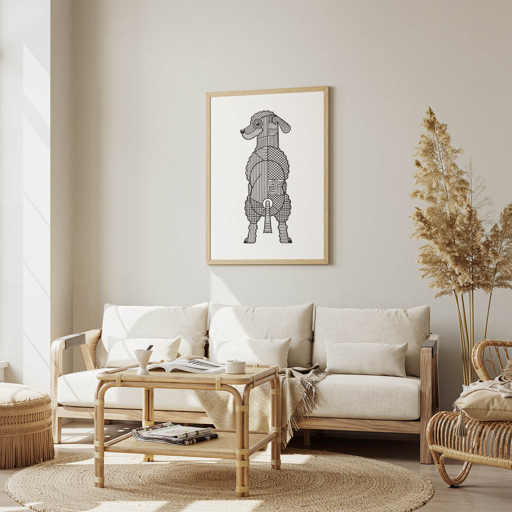 Bedlington Terrier Geometric Line Art mockup