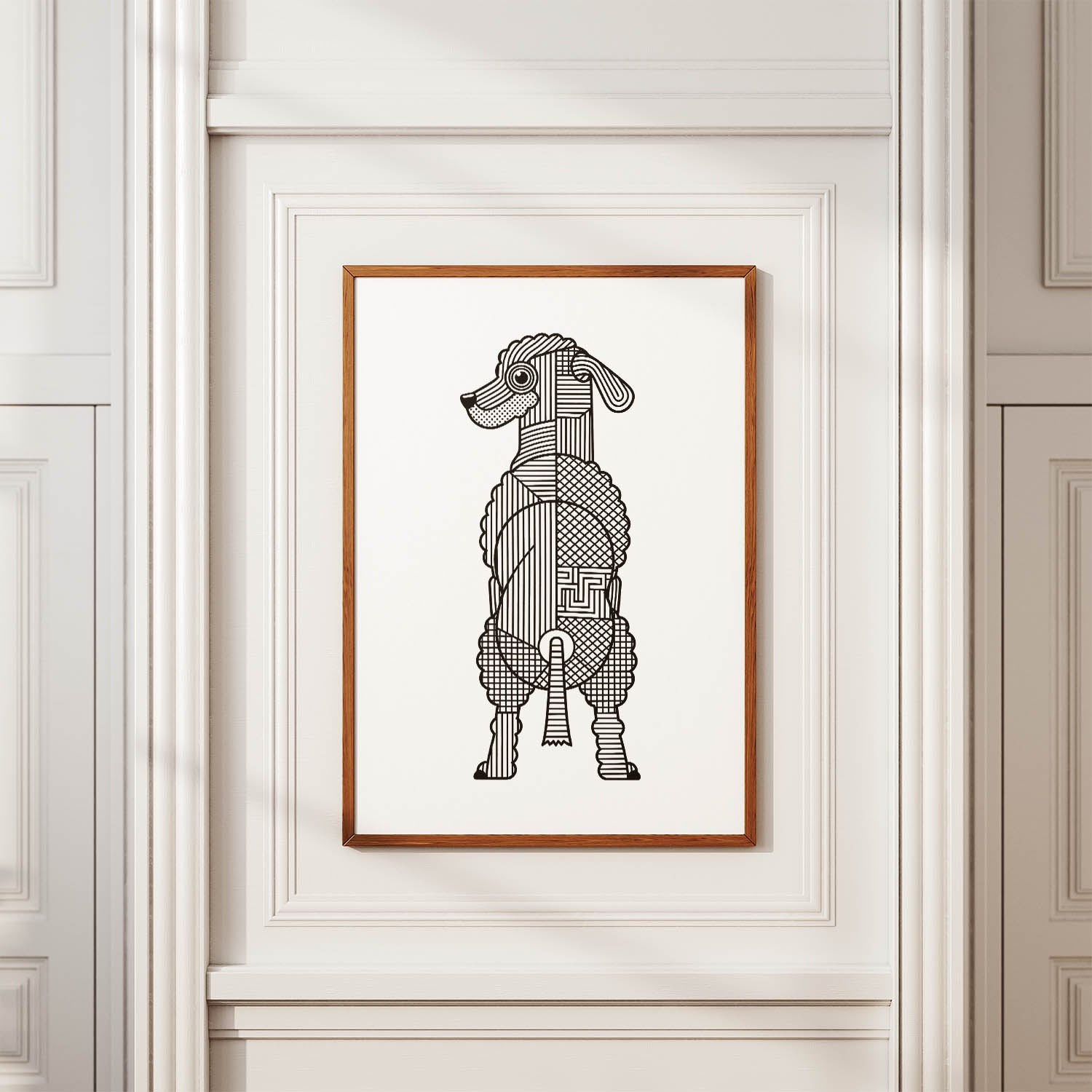 Bedlington Terrier Geometric Line Art mockup