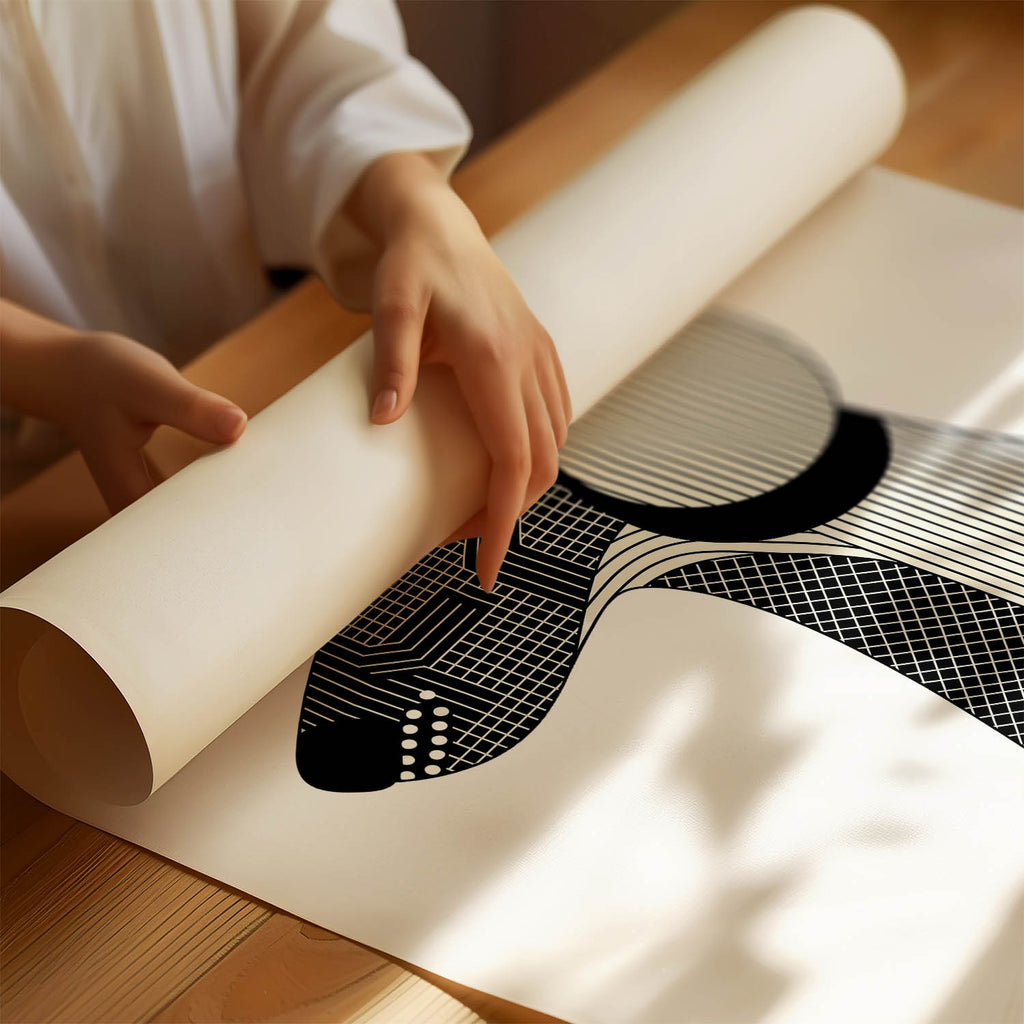 Bedlington Terrier Geometric Line Art mockup