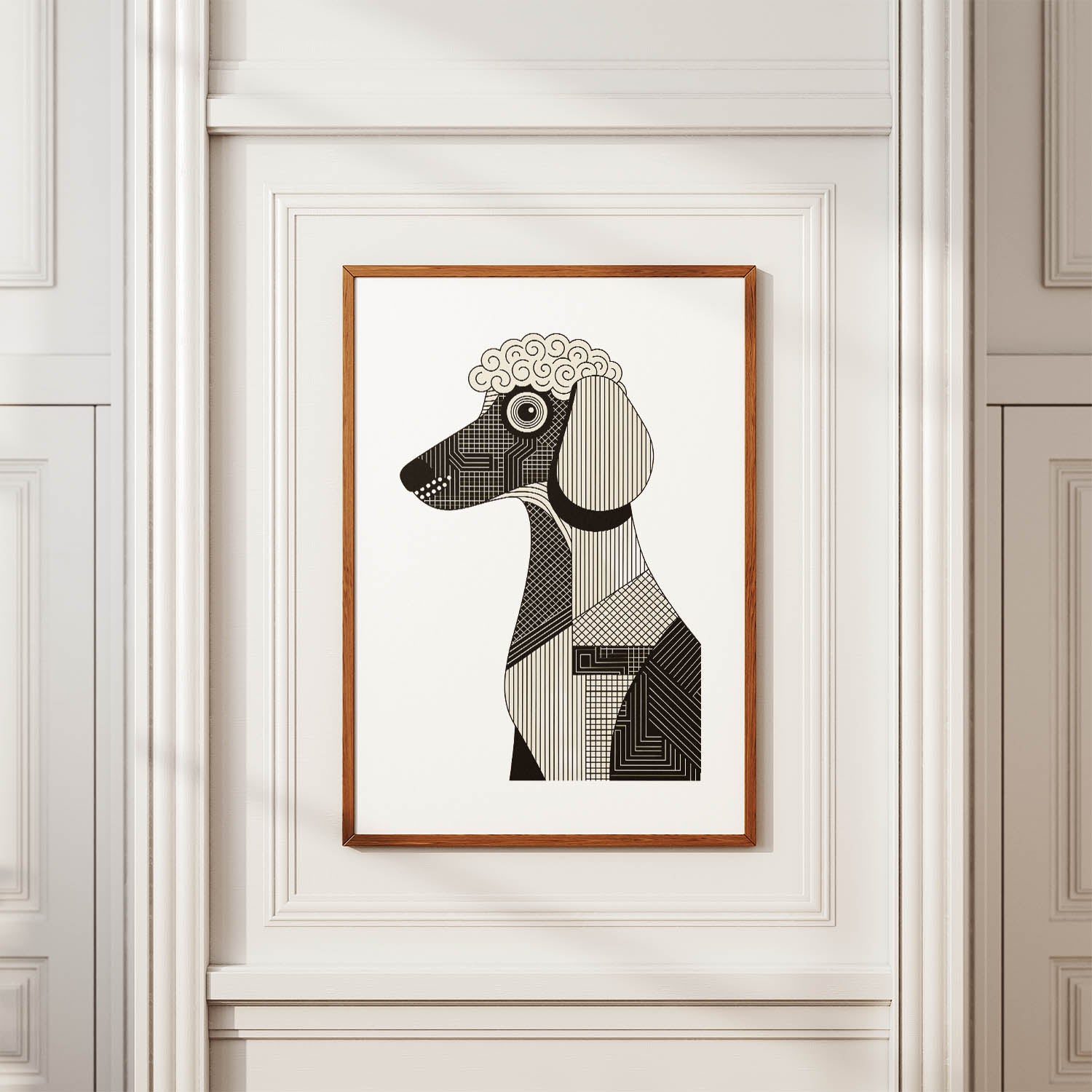 Bedlington Terrier Geometric Line Art mockup