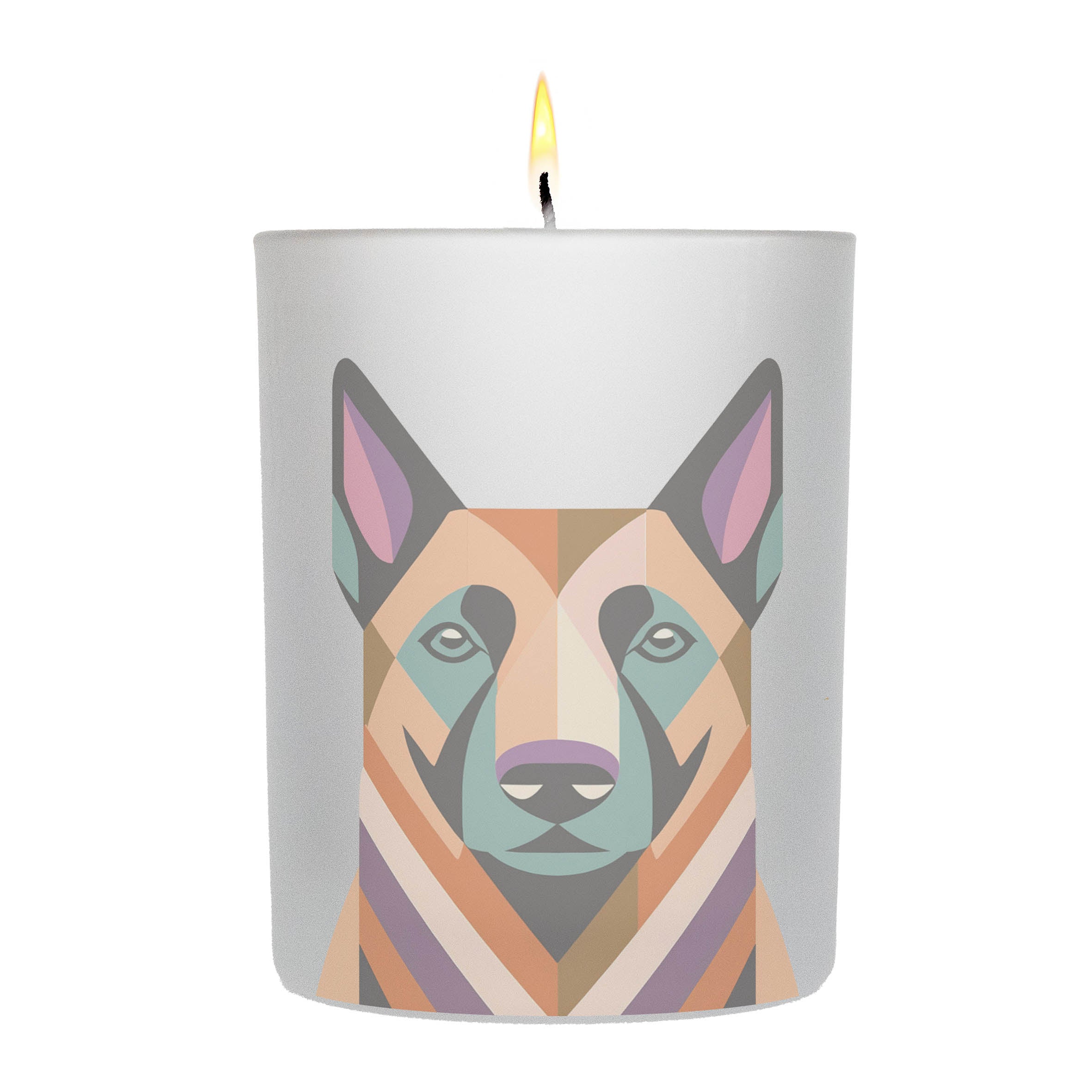 Belgian Shepherds Graphic Retro Chic Frosted Candle | Dogsy & Co
