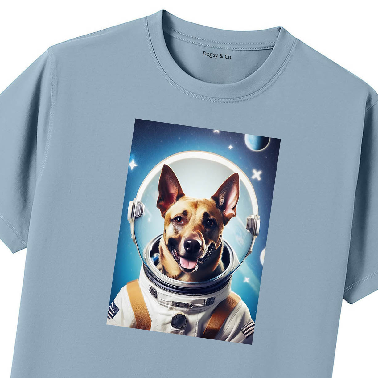 Blue T-Shirt Close Up