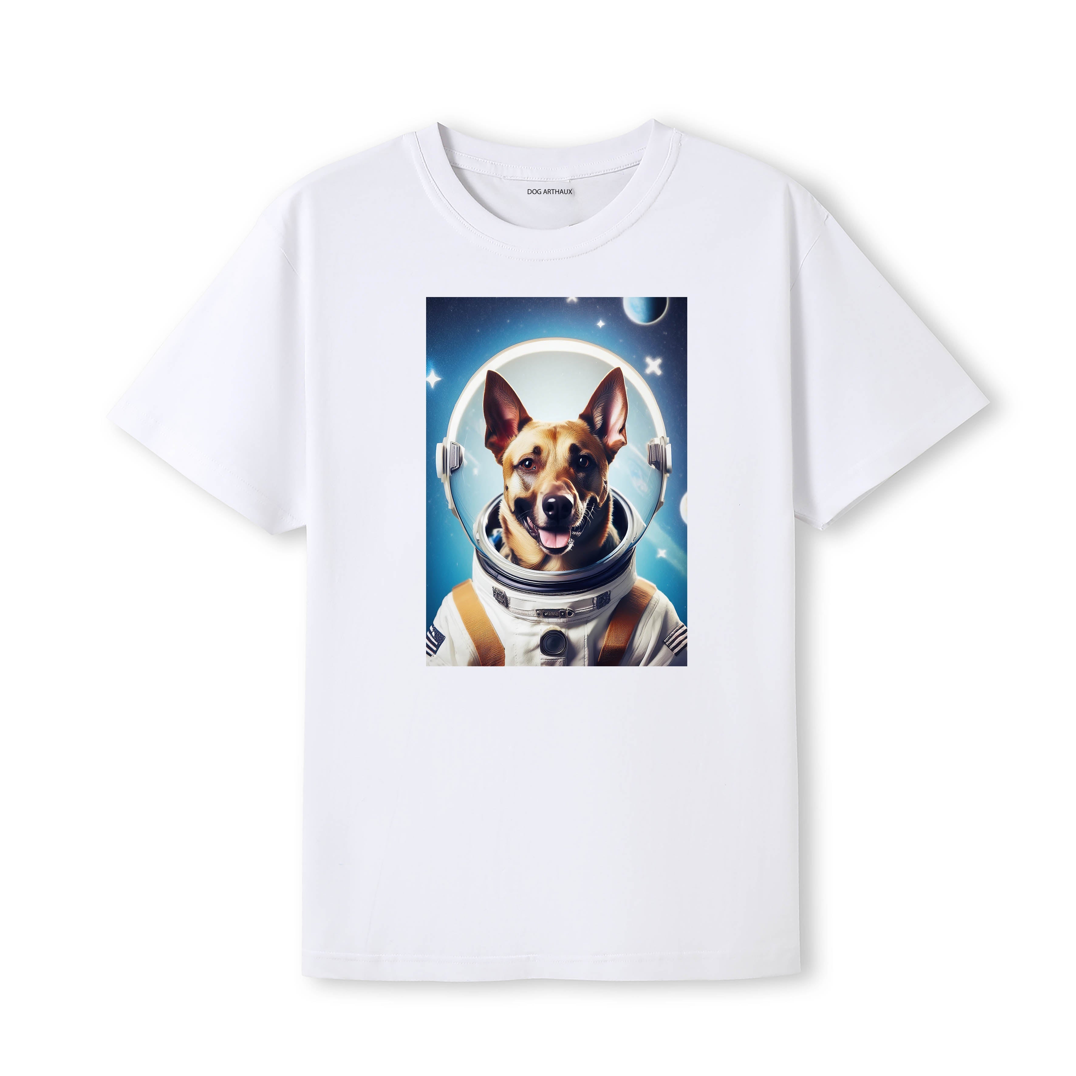 Belgian Shepherd Astronaut Dog T-shirt - White