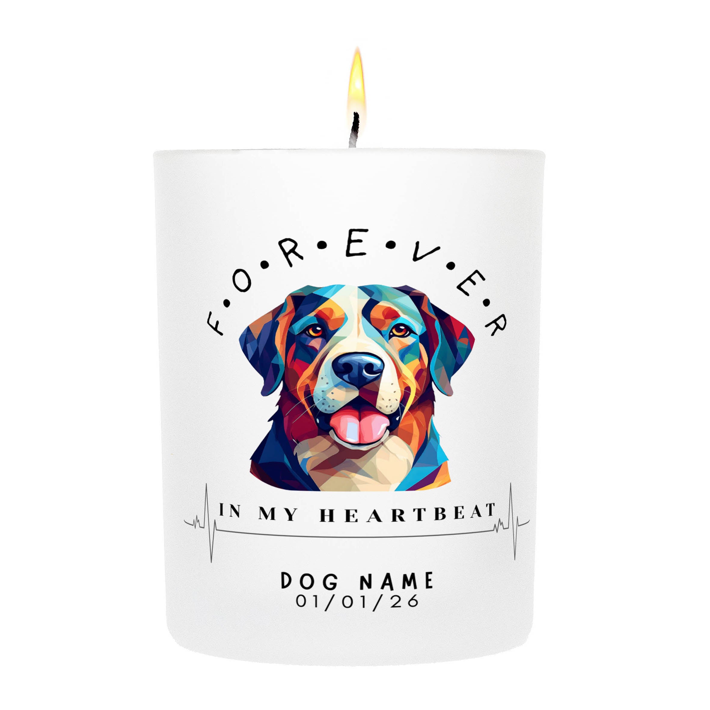 Bernese Mountain Dog – Forever in My Heartbeat Custom Candle