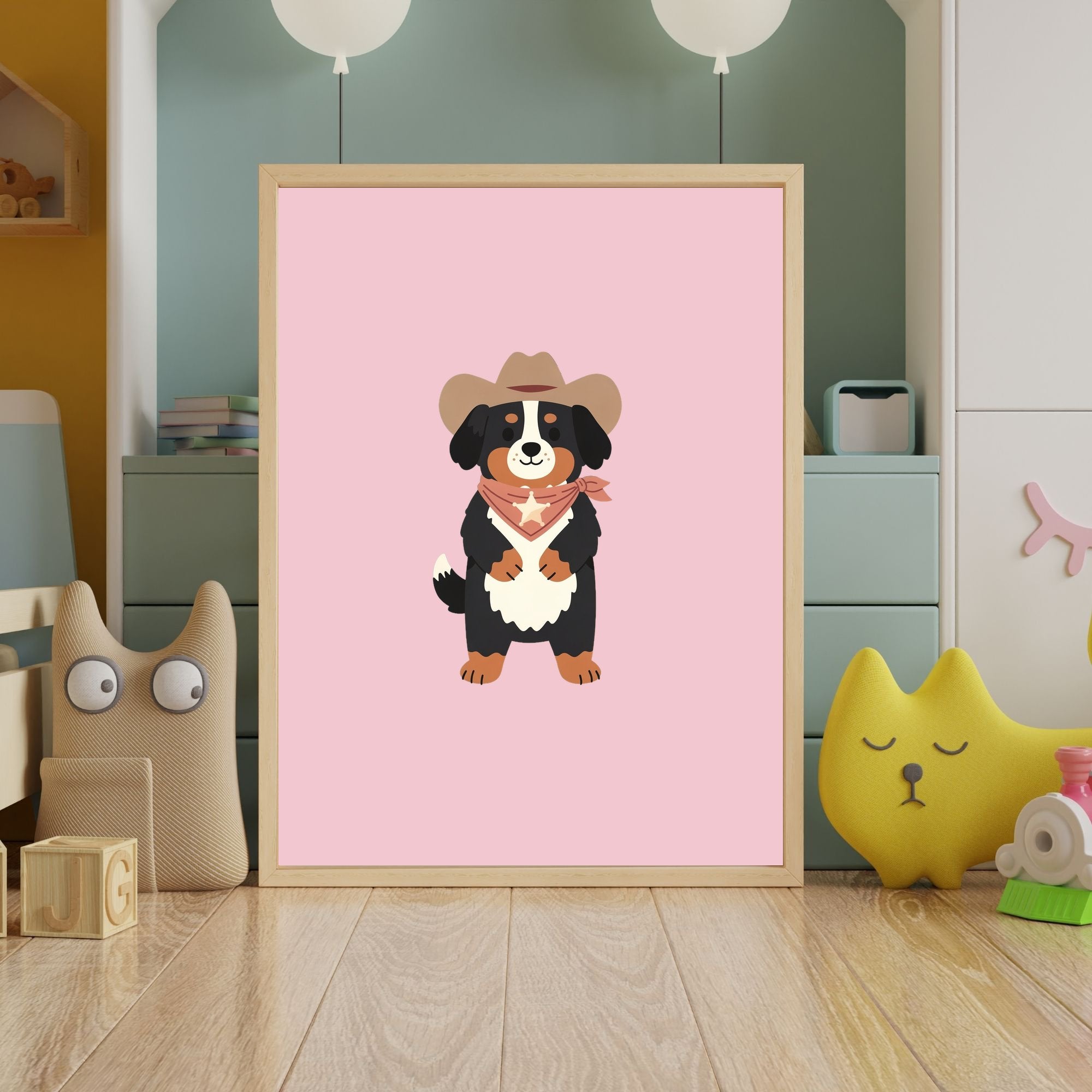 Bernese Mountain Dog Kids Nursery Wall Art Print Bundle — 22 Dog Costume Designs, 5 Colours, 6 Print Sizes | Digital Download