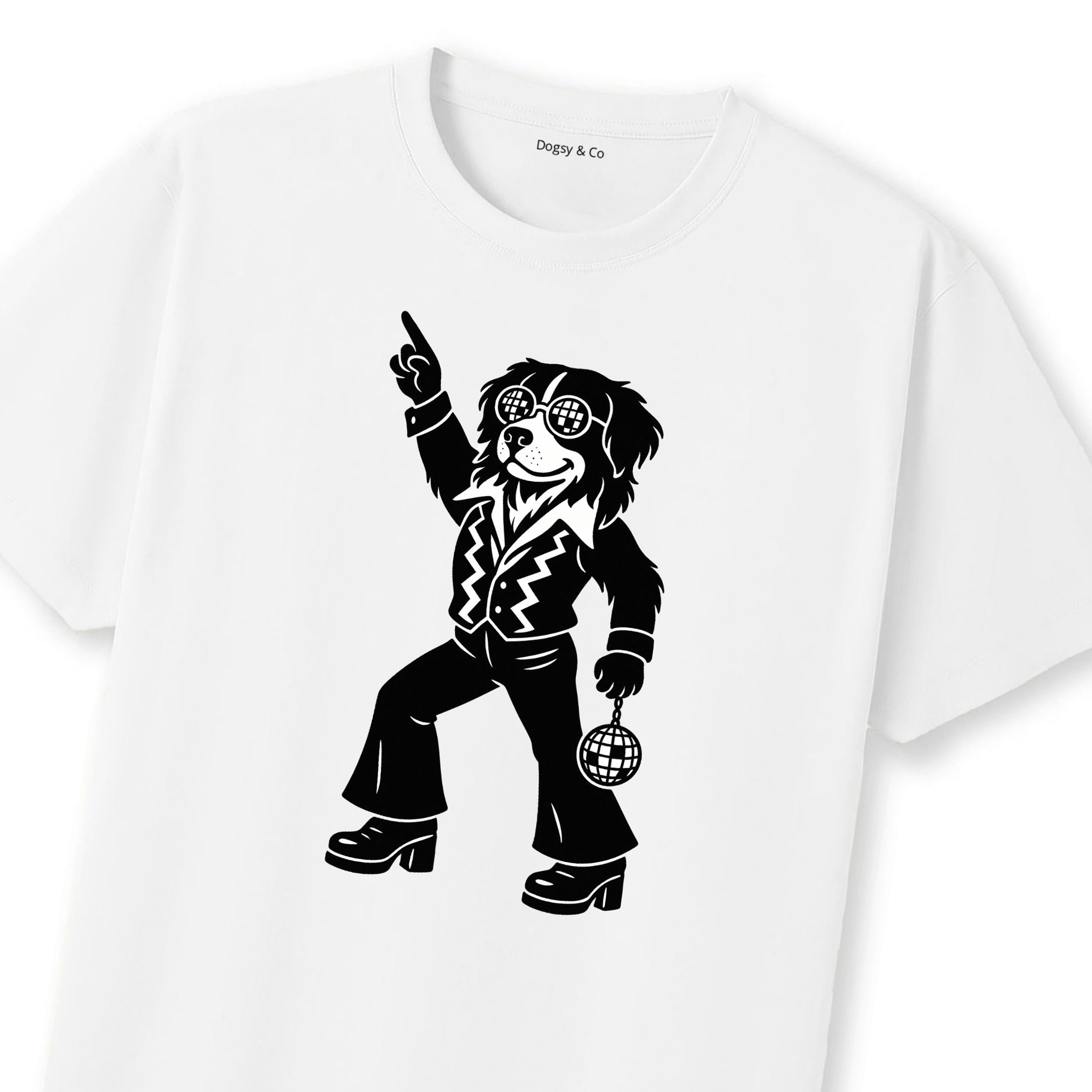 Bernese Mountain Dog Disco Doggo T-Shirt | Dogsy & Co