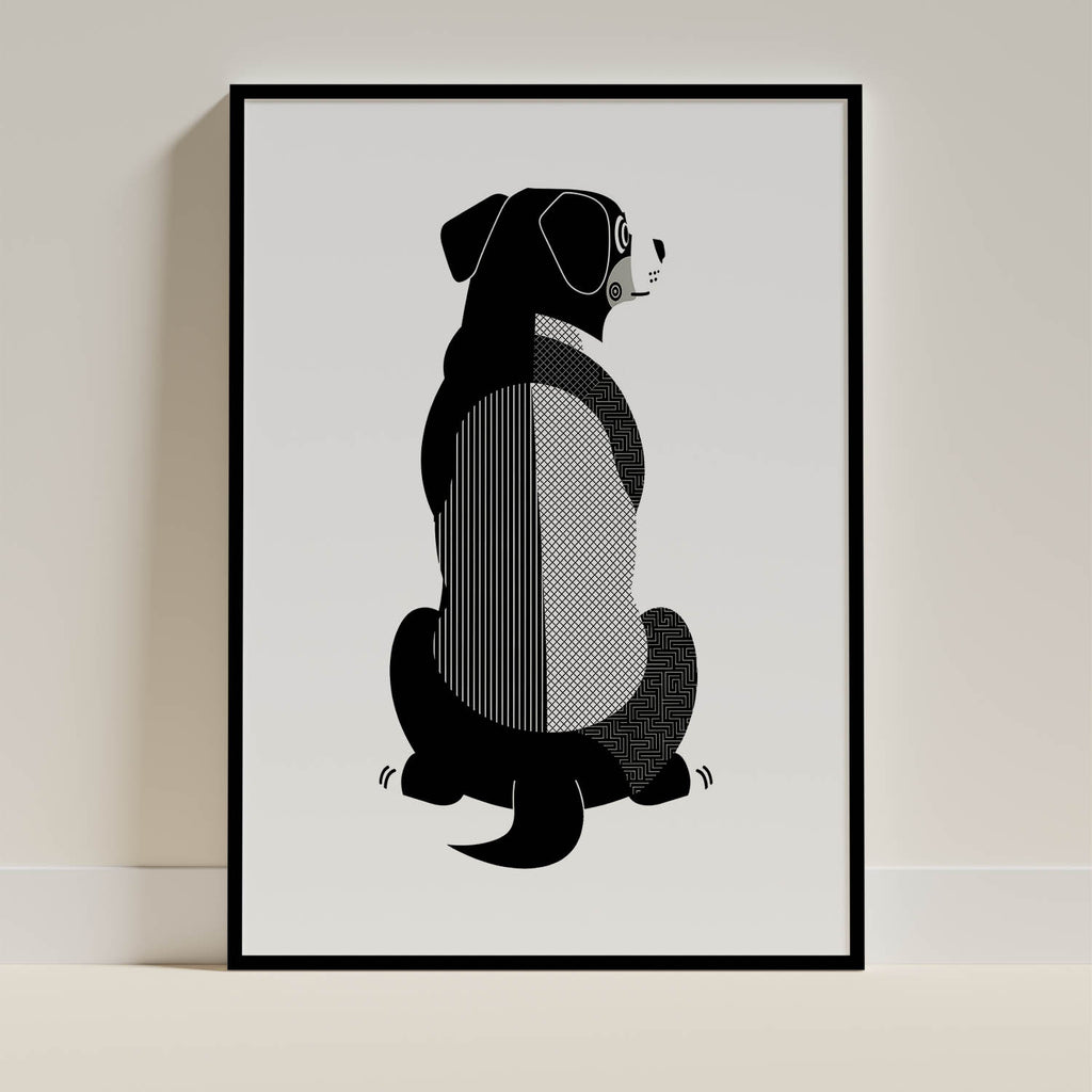 Bernese Mountain Dog Geometric Line Art mockup