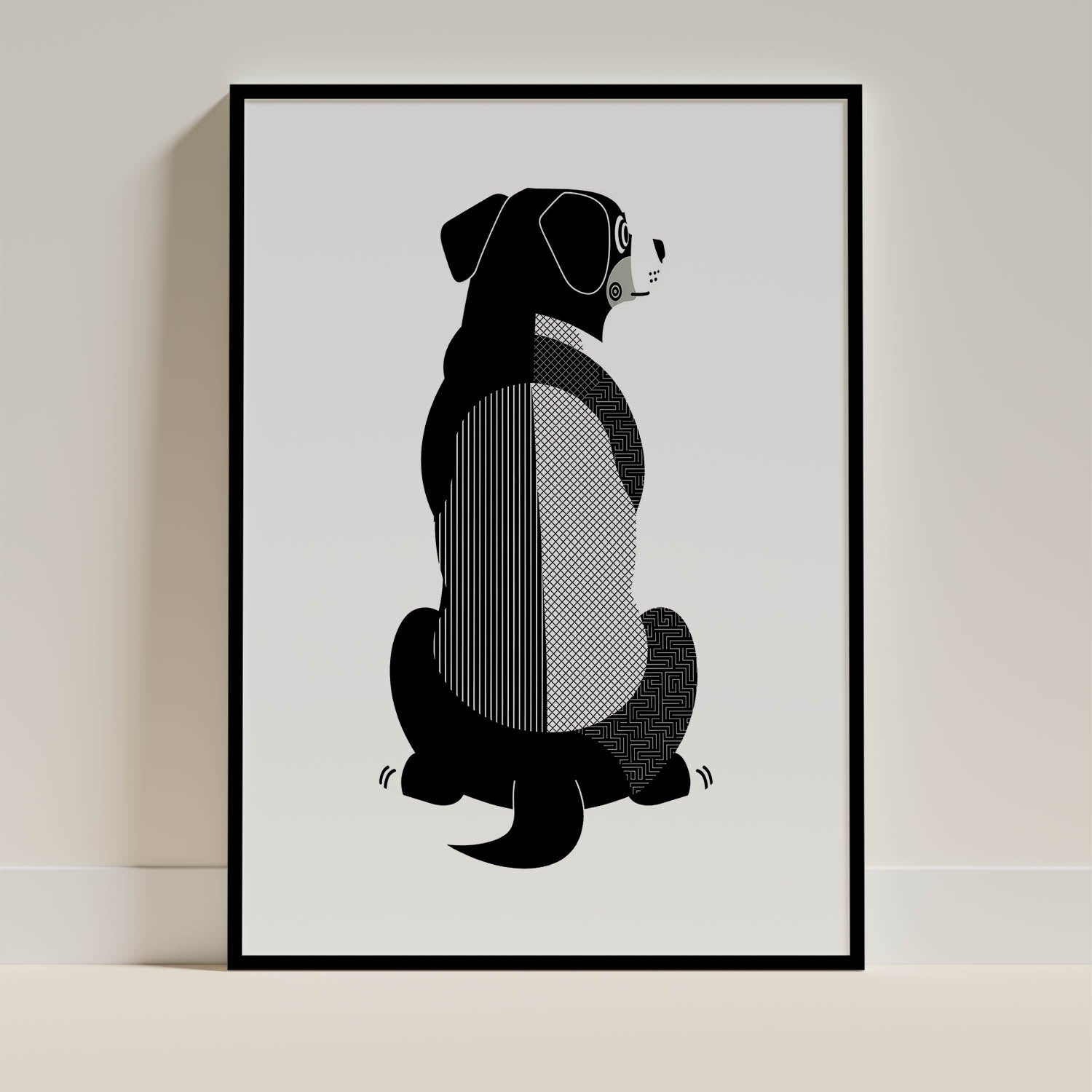 Bernese Mountain Dog Geometric Line Art mockup