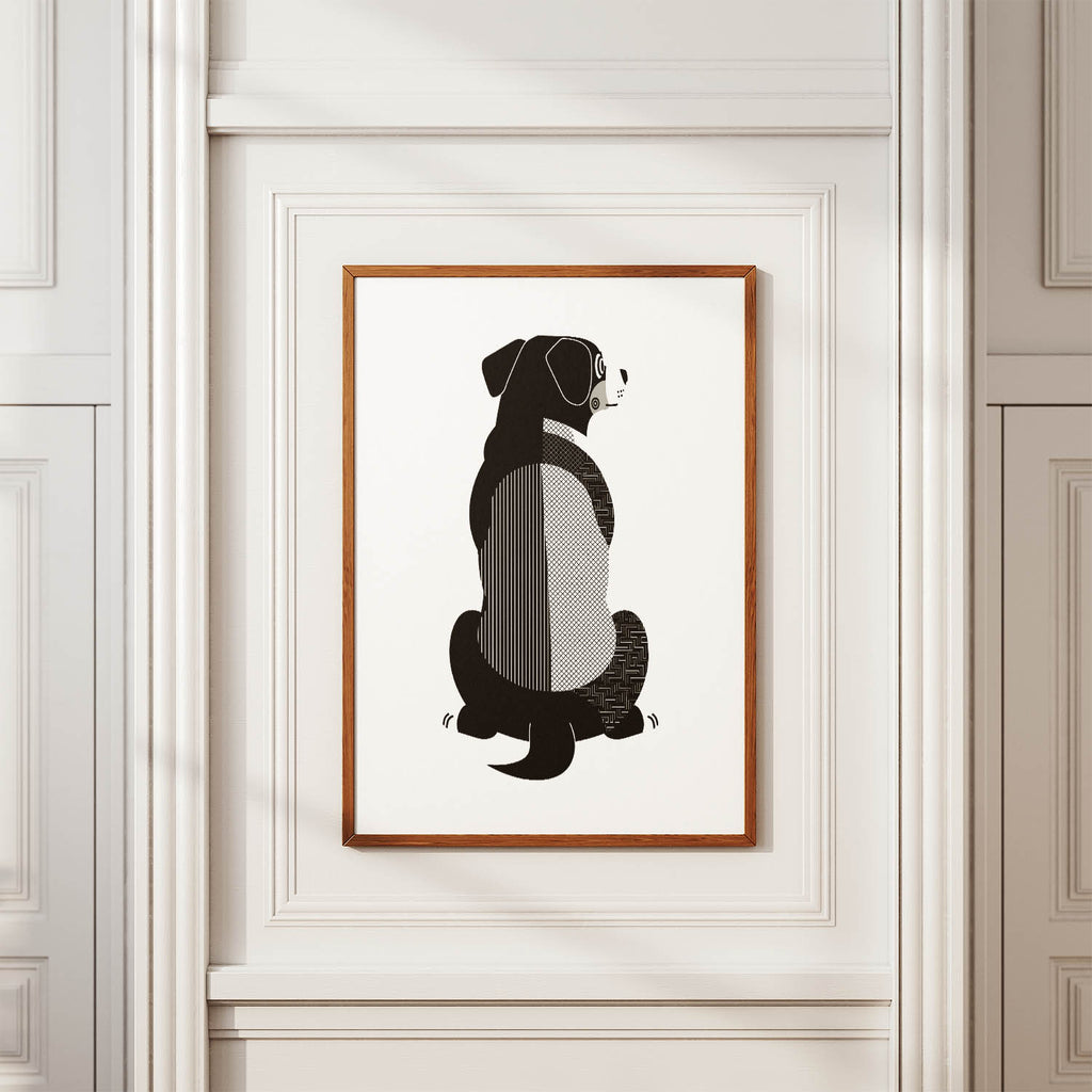 Bernese Mountain Dog Geometric Line Art mockup