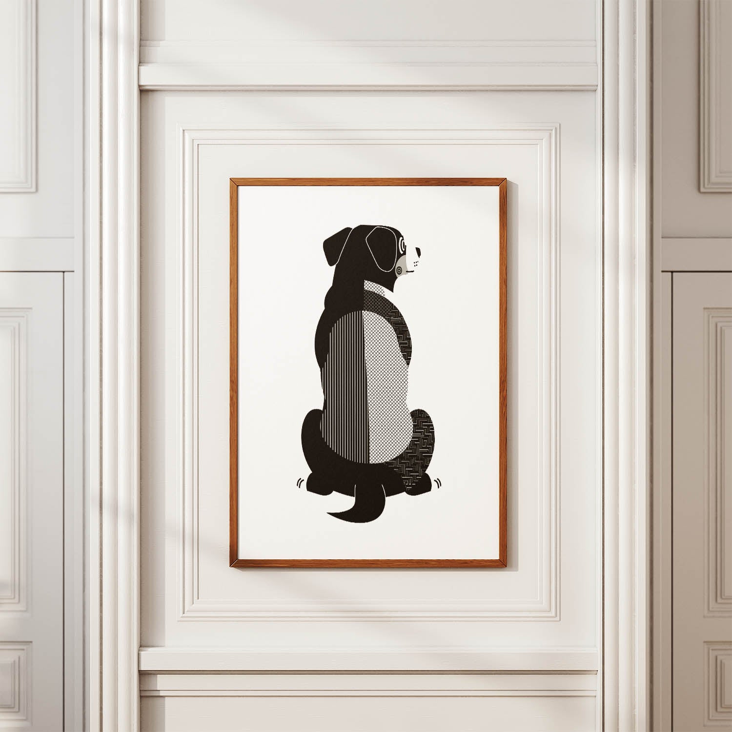 Bernese Mountain Dog Geometric Line Art mockup