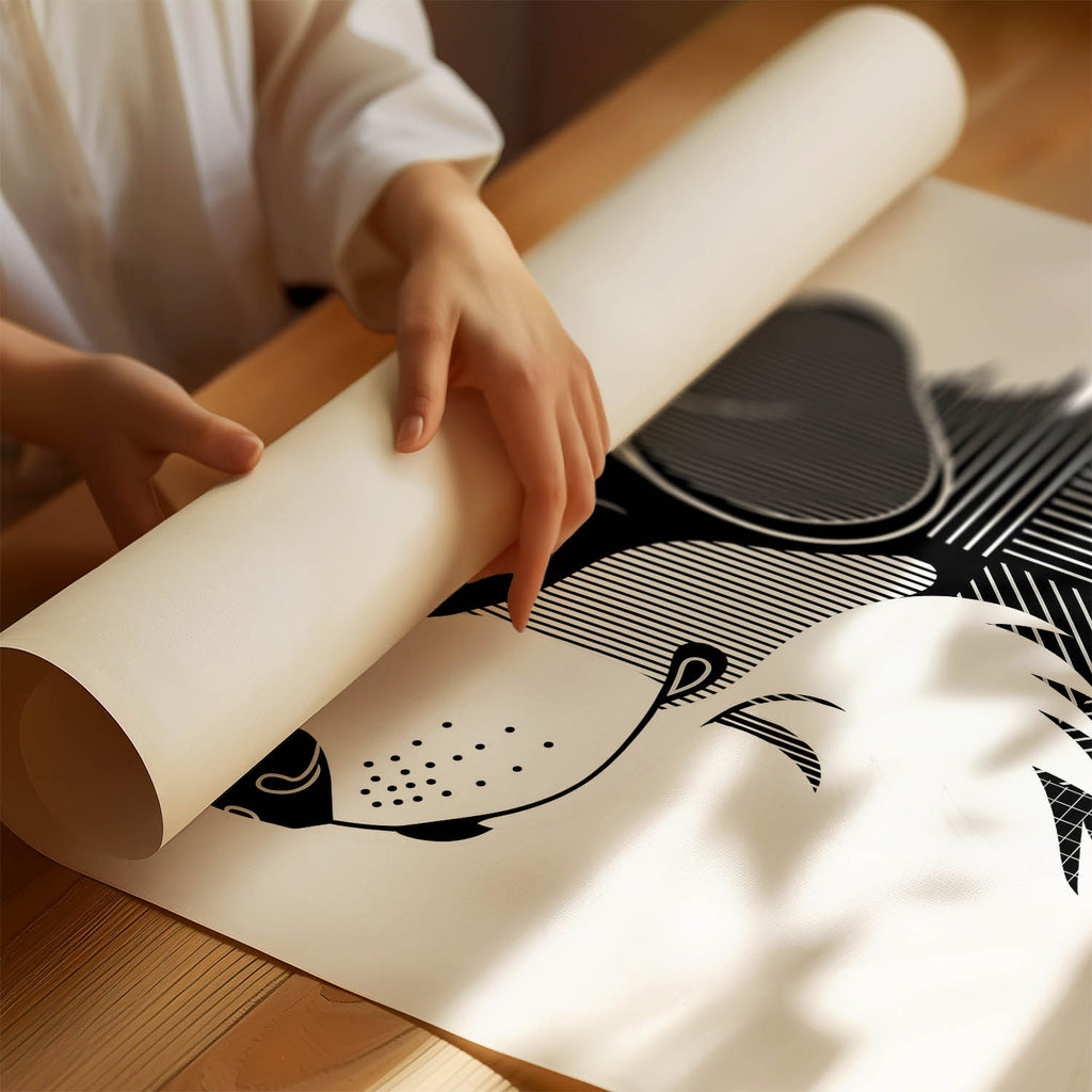 Bernese Mountain Dog Geometric Line Art mockup