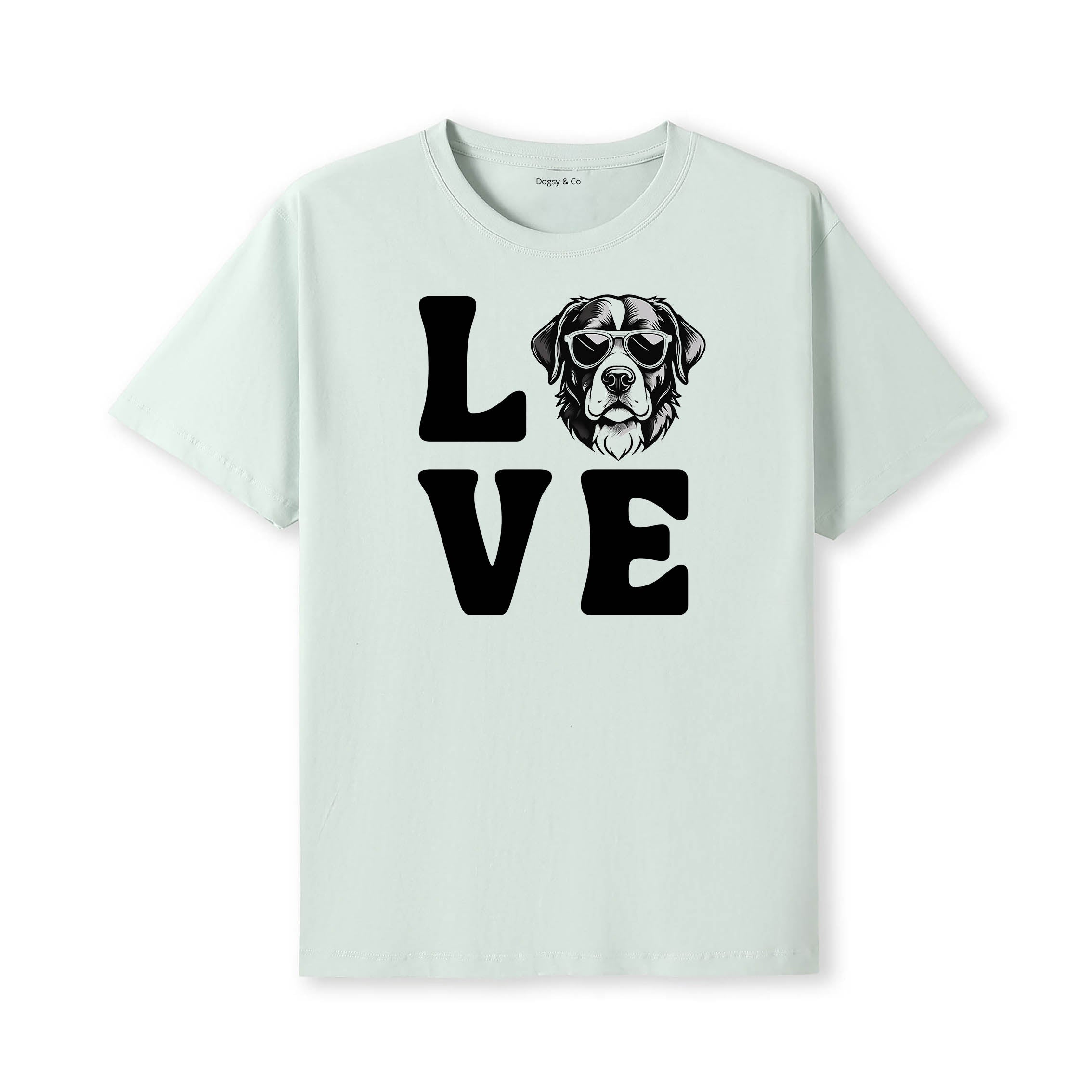 Bernese Mountain Dog LOVE DOGS Tshirt - Mint