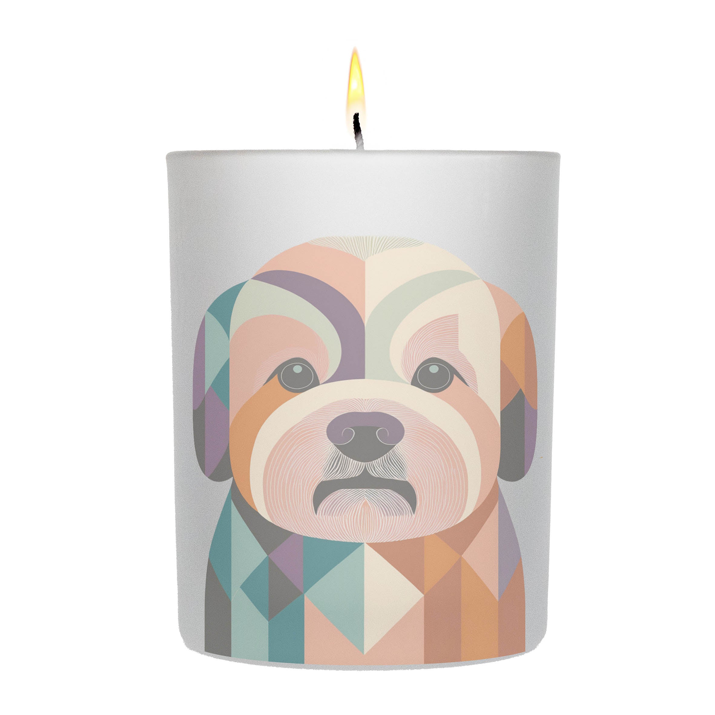 Bichon Frise Graphic Retro Chic Frosted Candle | Dogsy & Co