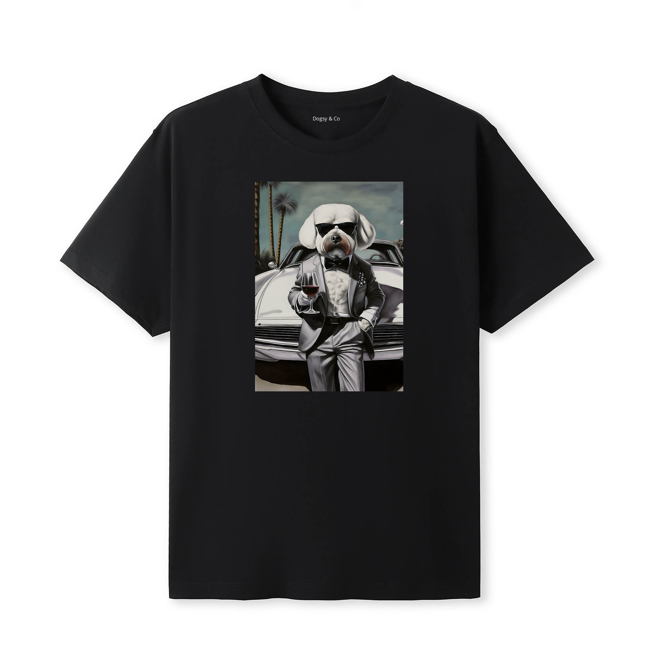 Bichon Frise distinguished gentleman dog t-shirt - black