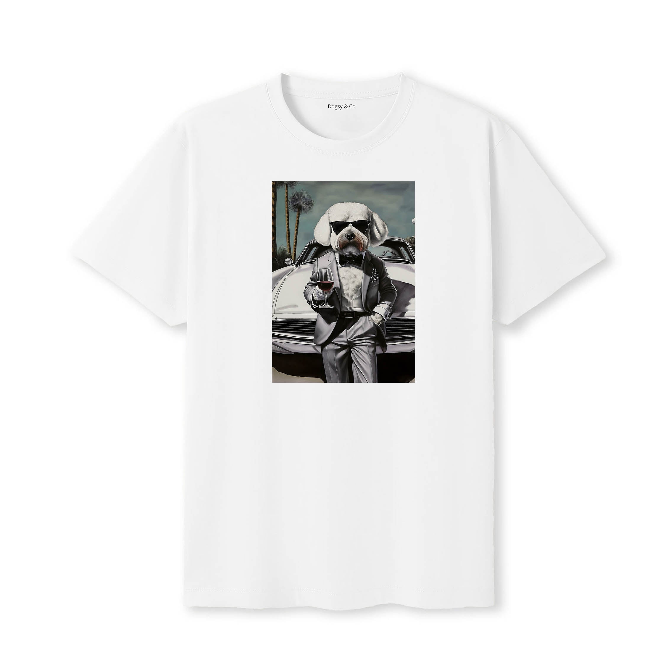 Bichon Frise distinguished gentleman dog t-shirt - white