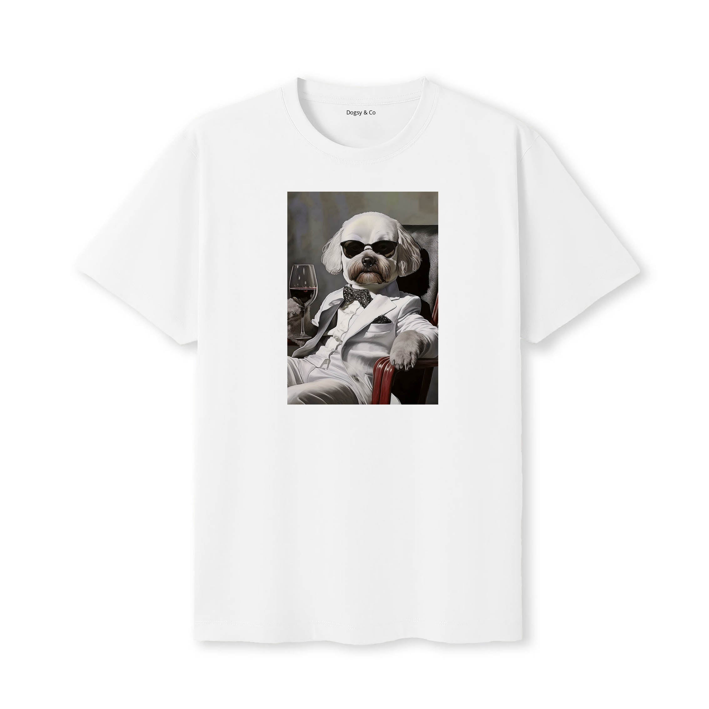 Bichon Frise distinguished gentleman dog t-shirt - white