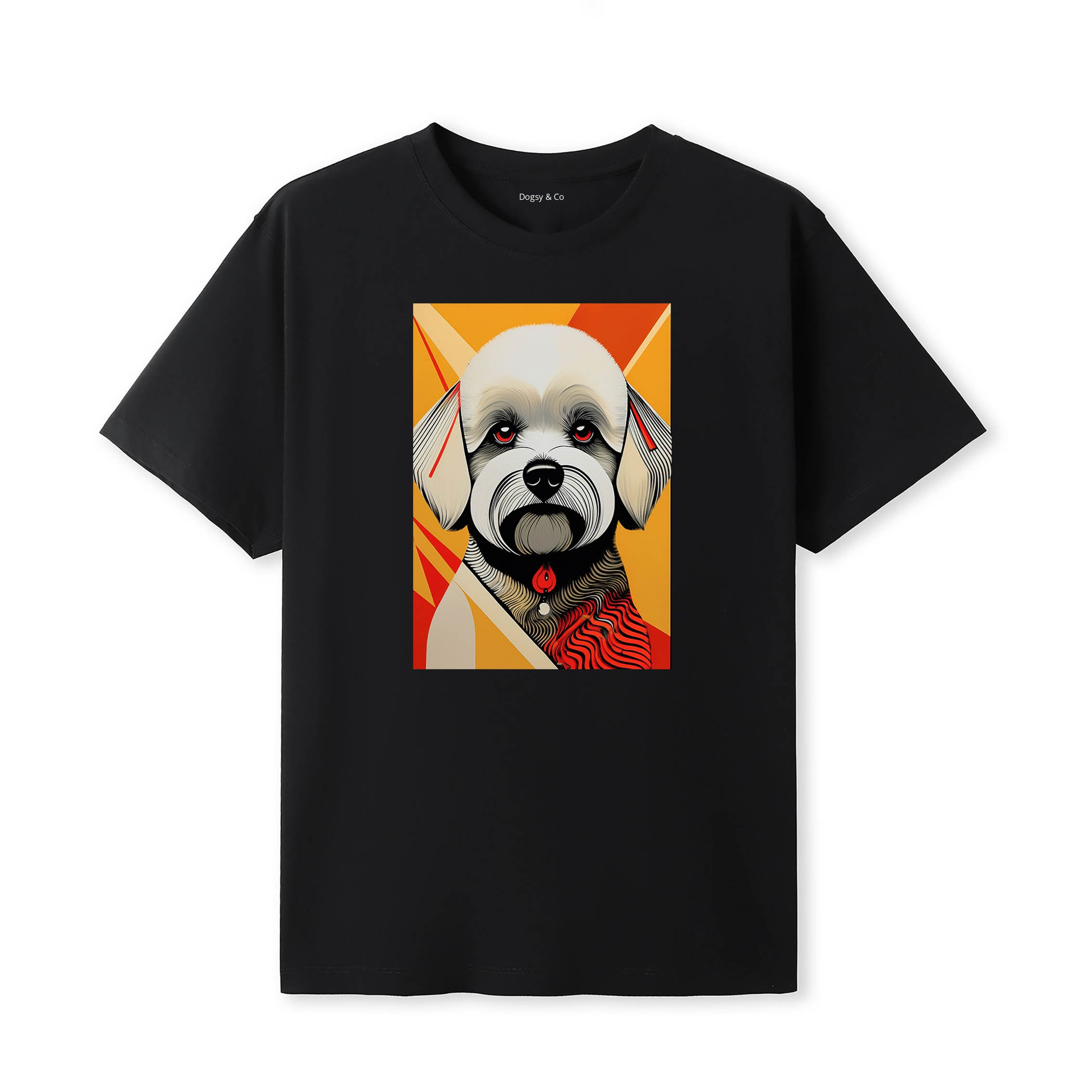 Bichon Frise Retro Geo Orange Dog T-Shirt | Dogsy & Co