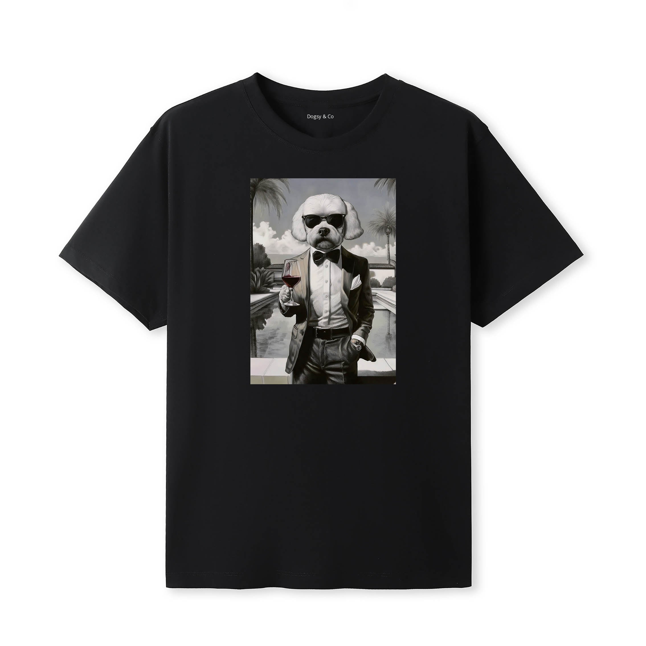 Bichon Frise distinguished gentleman dog t-shirt - black