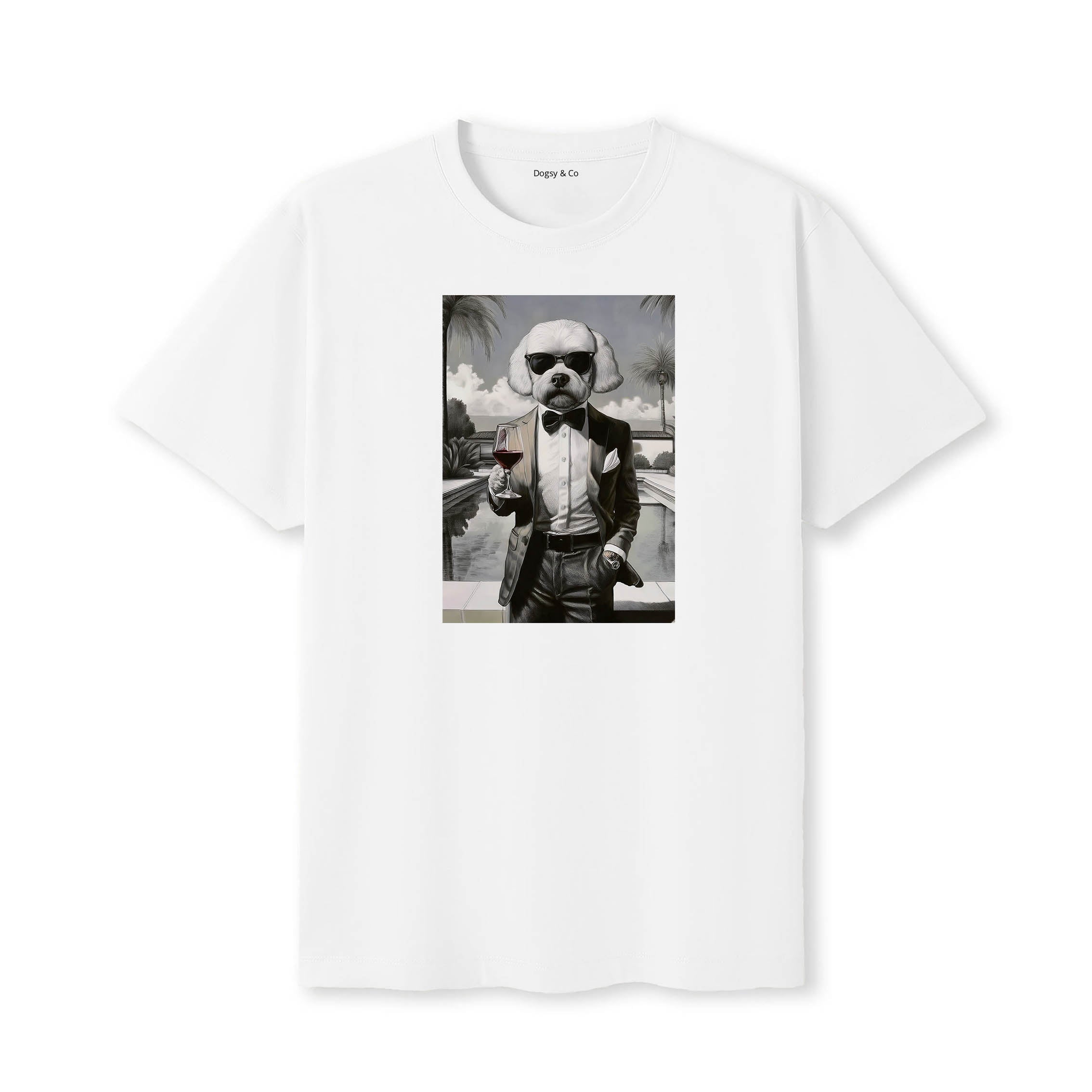 Bichon Frise distinguished gentleman dog t-shirt - white
