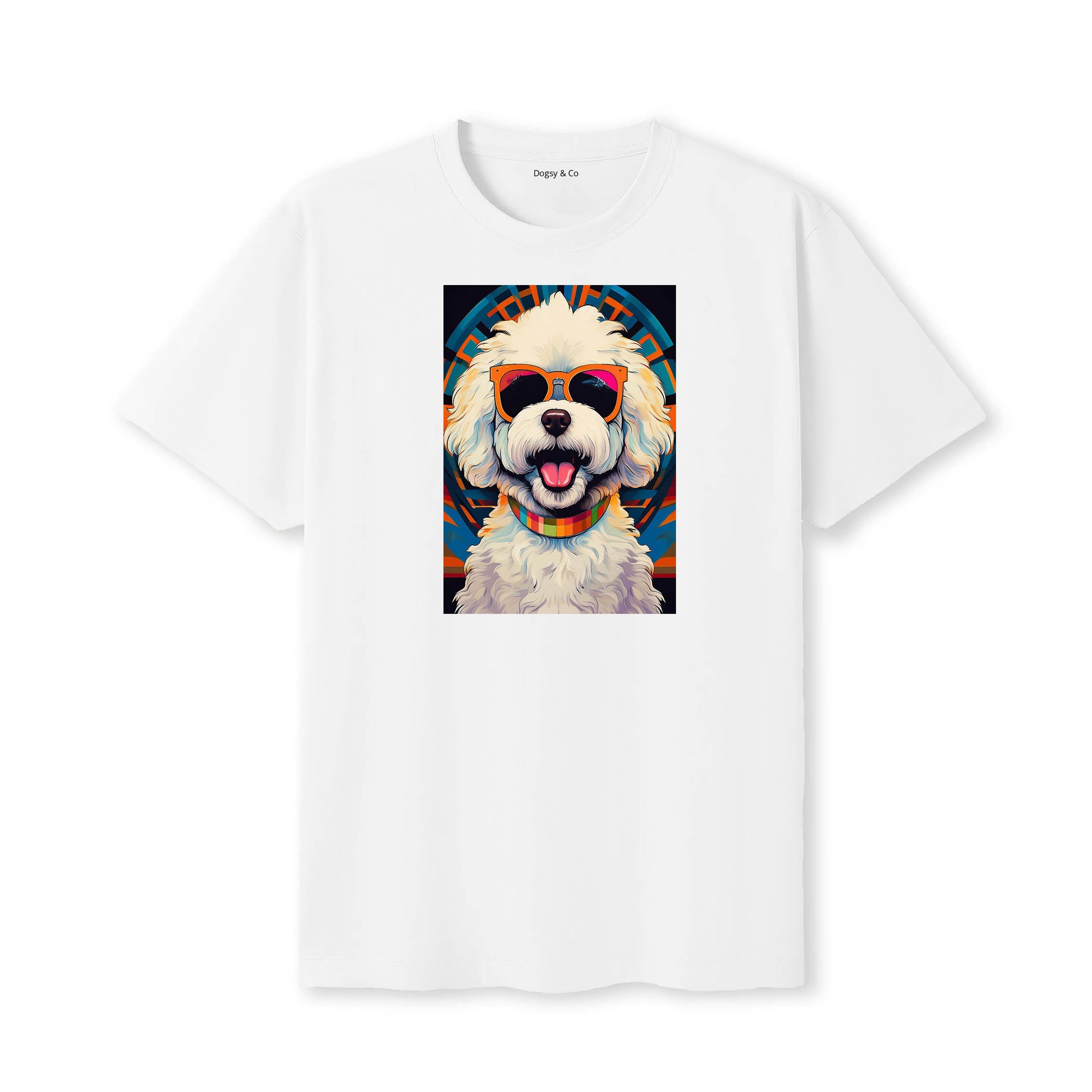 Bichon Frise Sunnies Dog T-Shirt V2 White