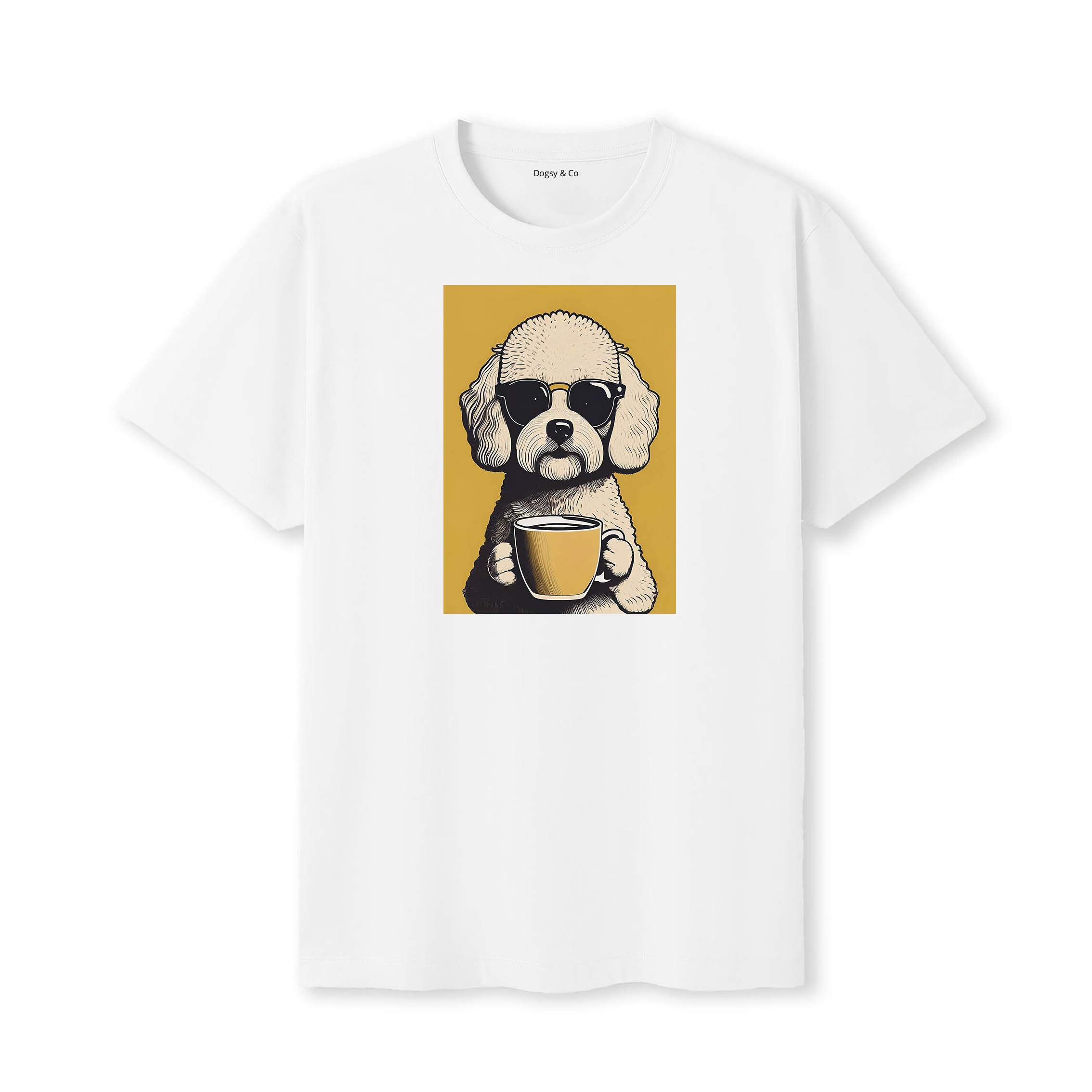 Bichon Frise Coffee Dog T-Shirt White