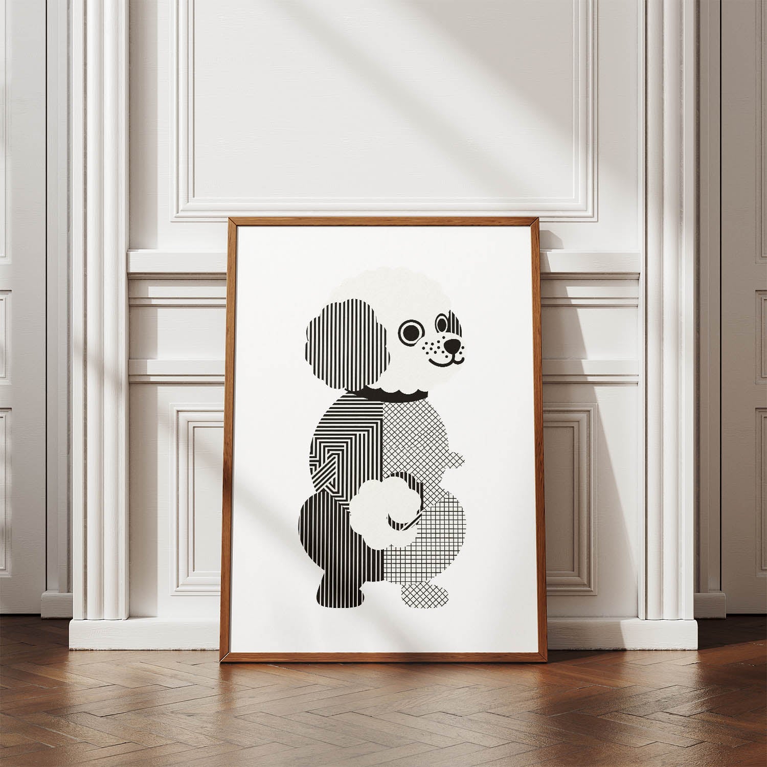 Bichon Frise Geometric Line Art mockup