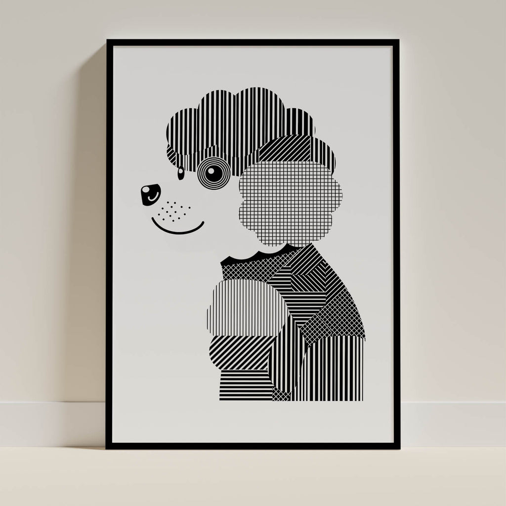Bichon Frise Geometric Line Art mockup