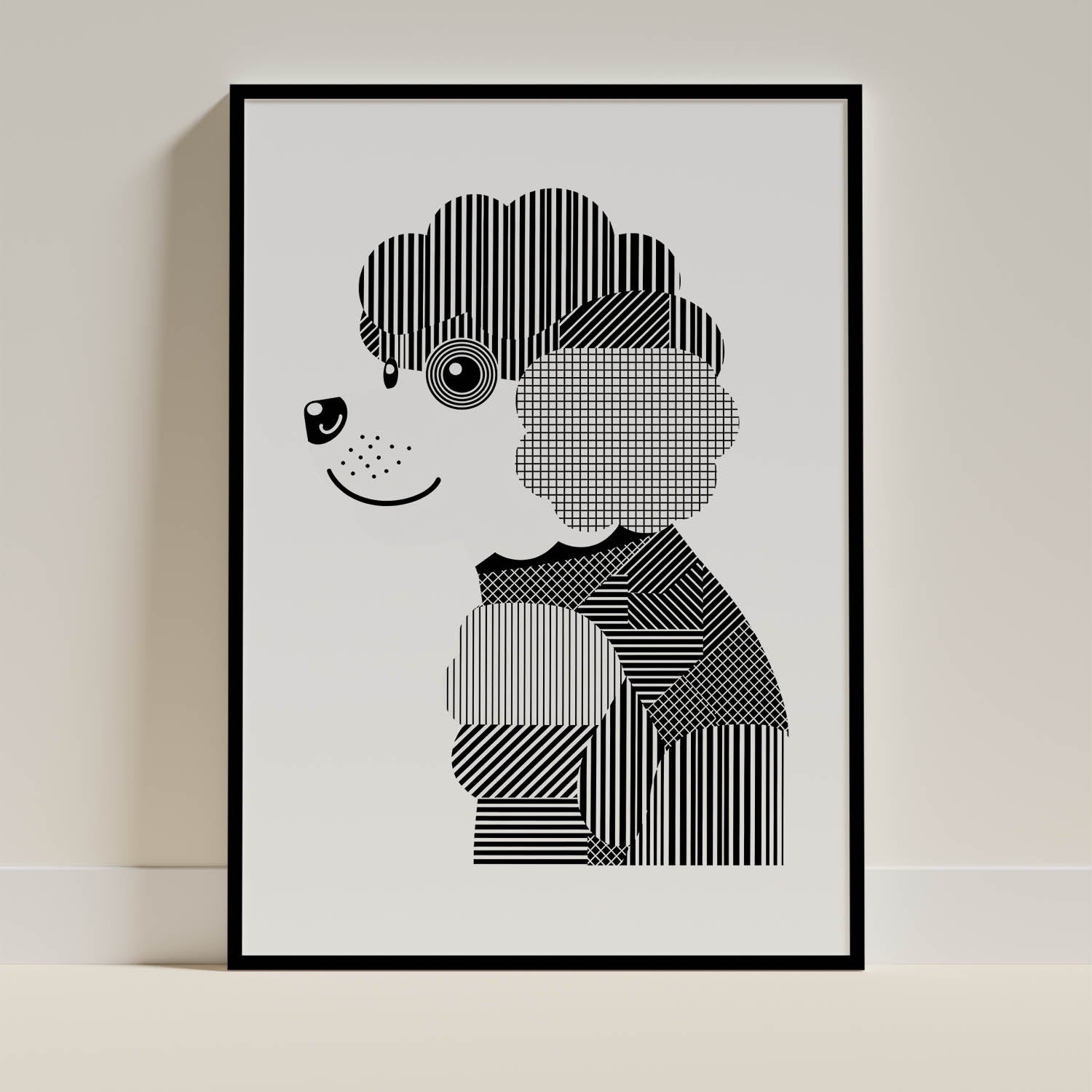 Bichon Frise Geometric Line Art mockup