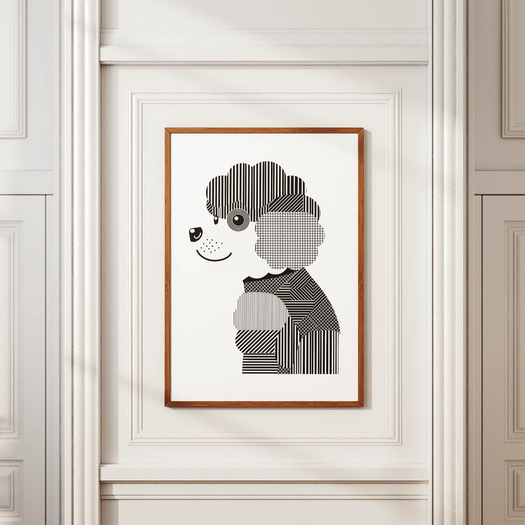Bichon Frise Geometric Line Art mockup