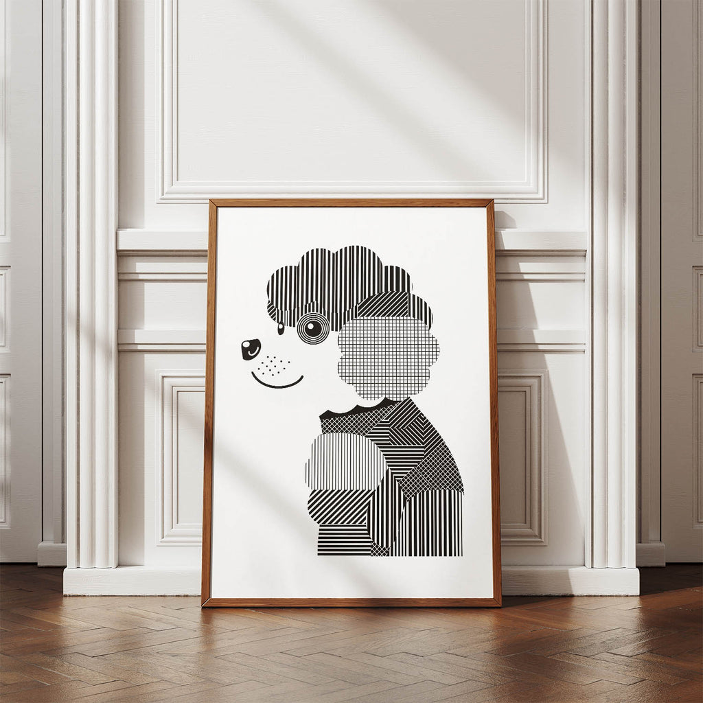 Bichon Frise Geometric Line Art mockup