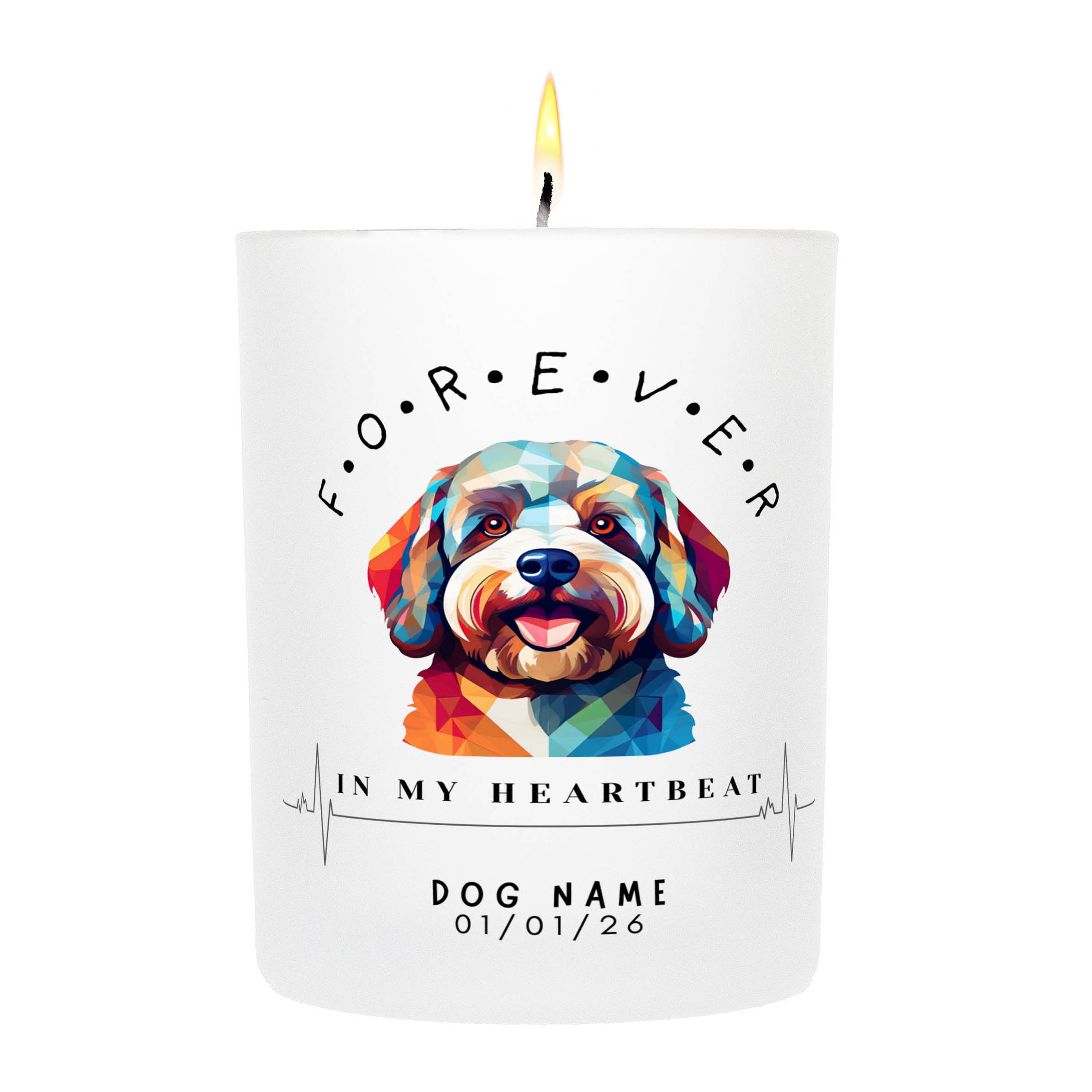 Bishon Frise – Forever in My Heartbeat Custom Candle