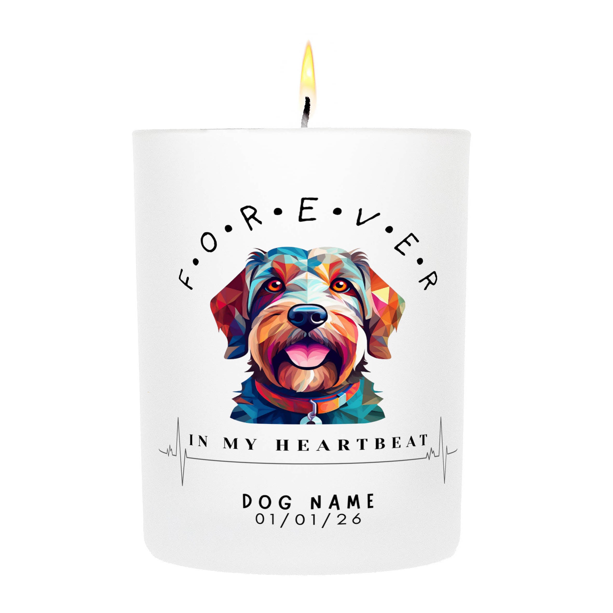 Black Russian Terrier – Forever in My Heartbeat Custom Candle