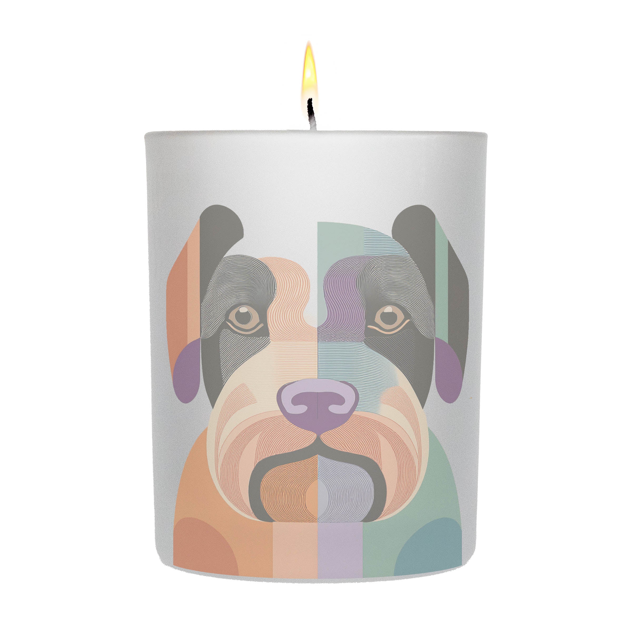 Black Russian Terrier Graphic Retro Chic Frosted Candle | Dogsy & Co