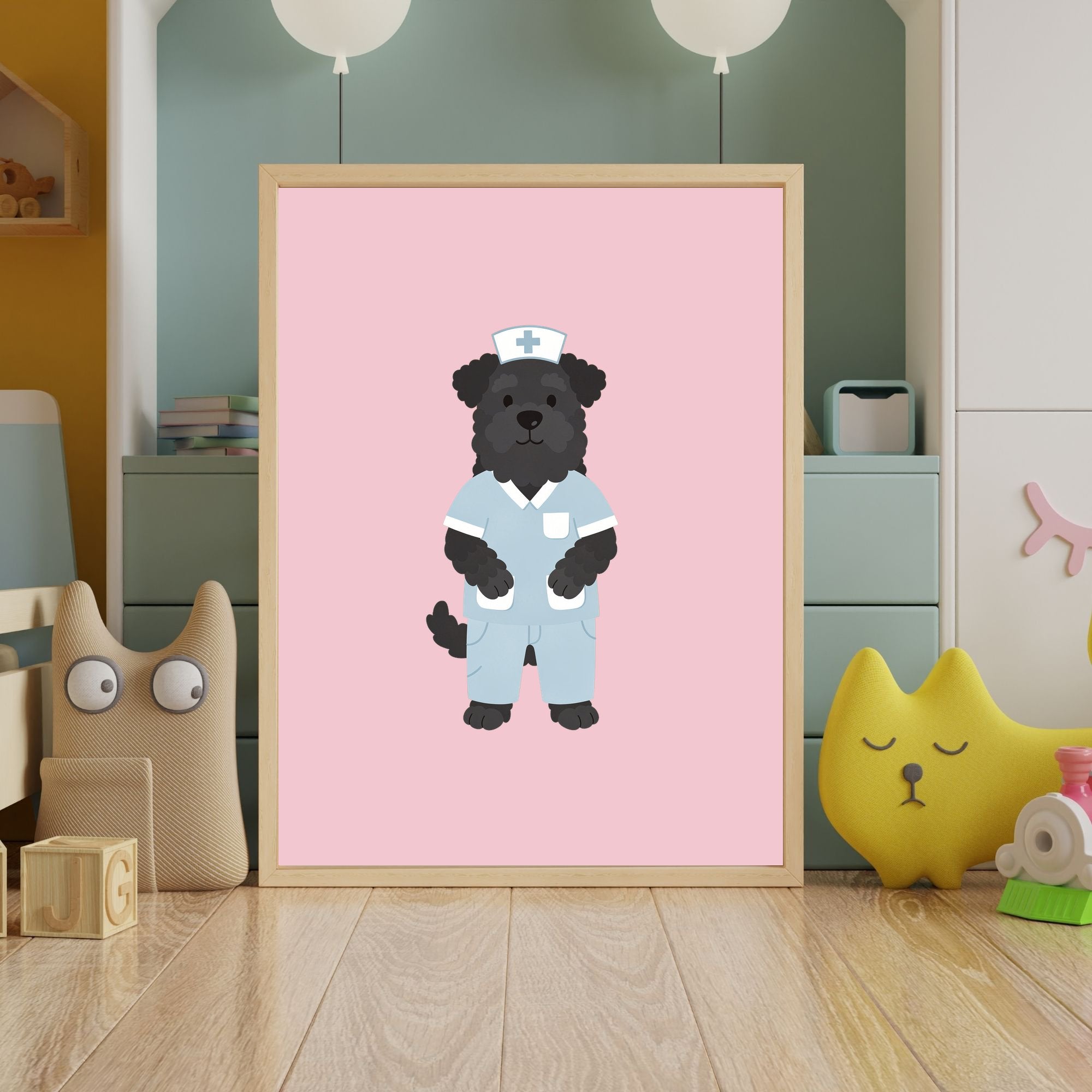 Black Russian Terrier Kids Nursery Wall Art Print Bundle — 22 Dog Costume Designs, 5 Colours, 6 Print Sizes | Digital Download