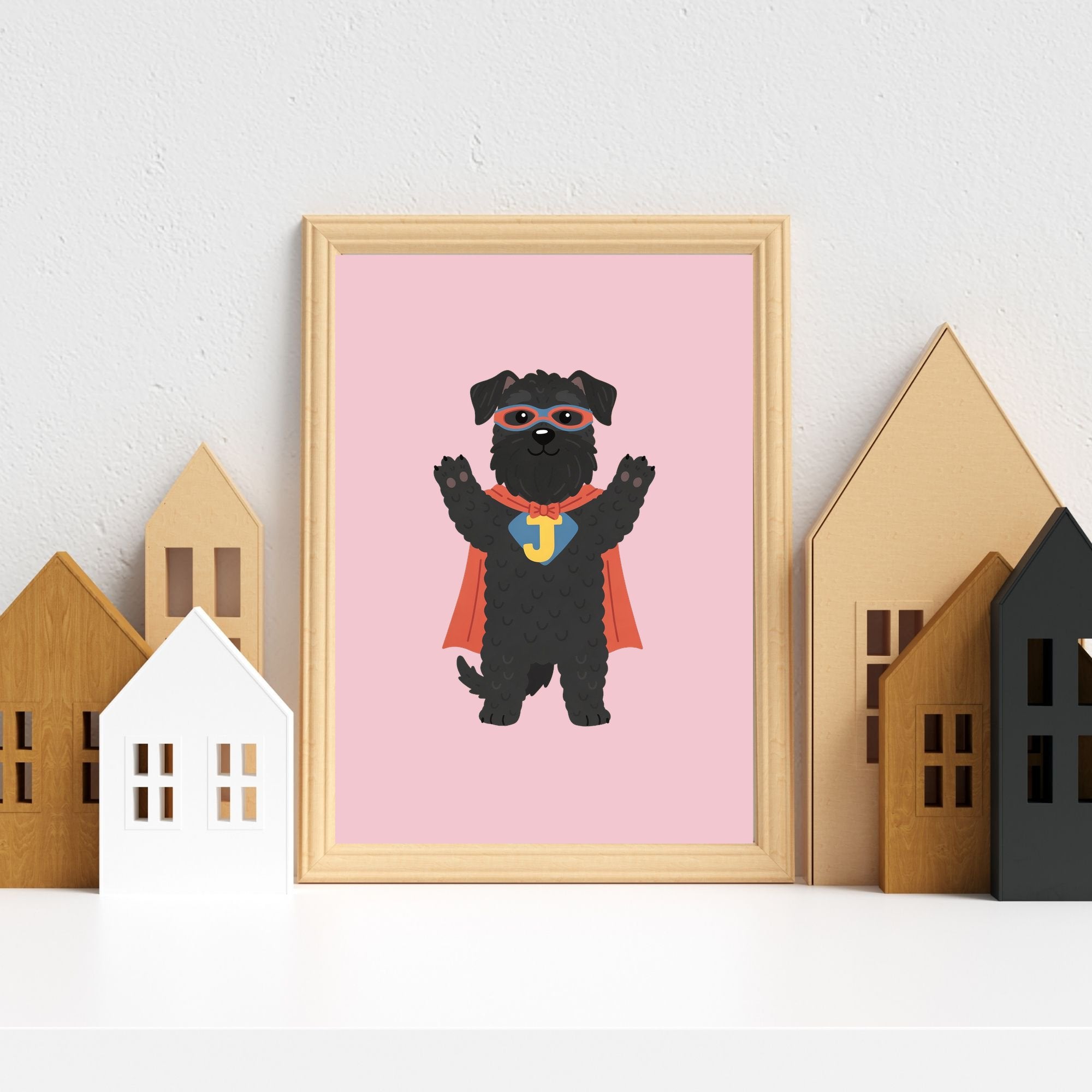 Black Russian Terrier Kids Nursery Wall Art Print Bundle — 22 Dog Costume Designs, 5 Colours, 6 Print Sizes | Digital Download