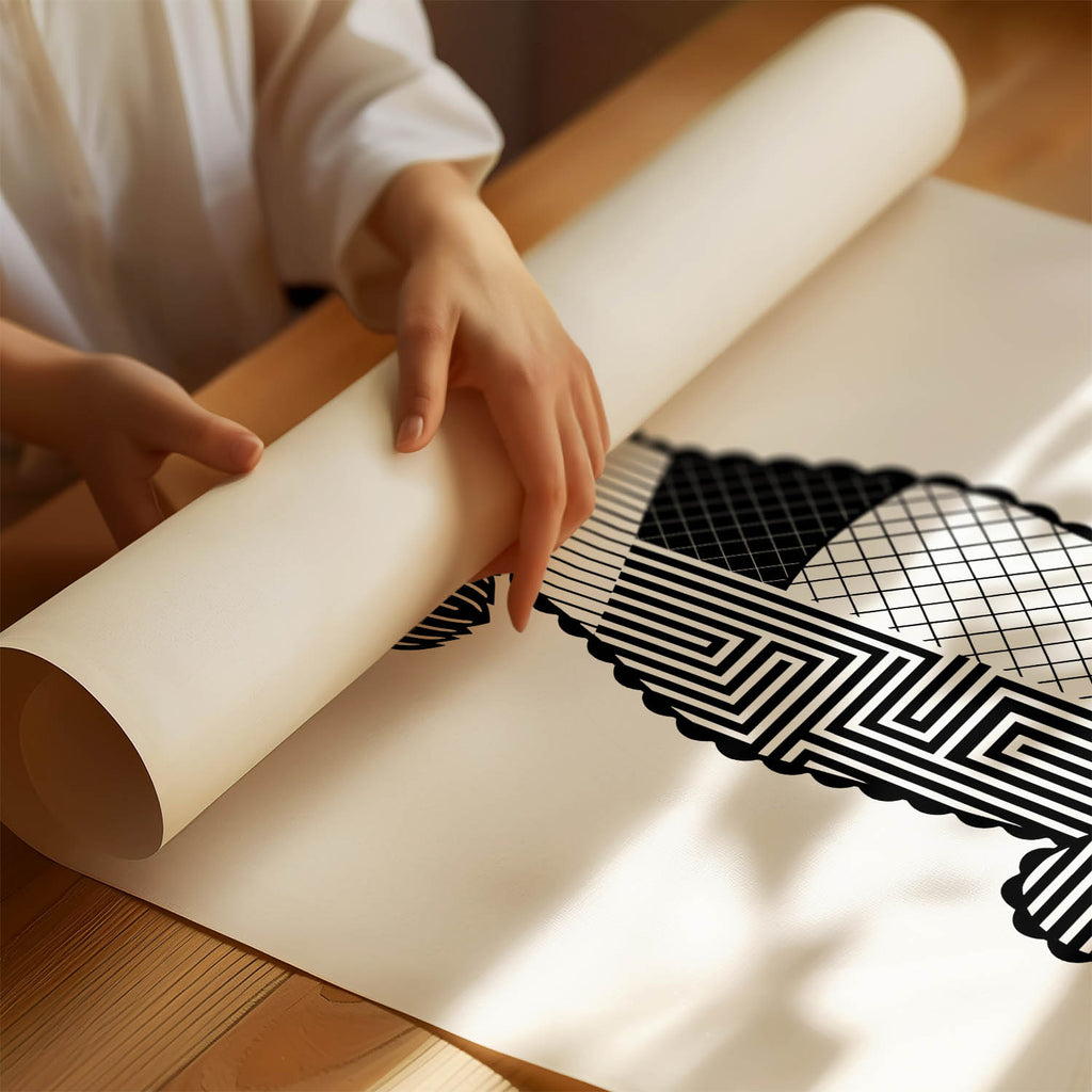 Black Russian Terrier Geometric Line Art mockup