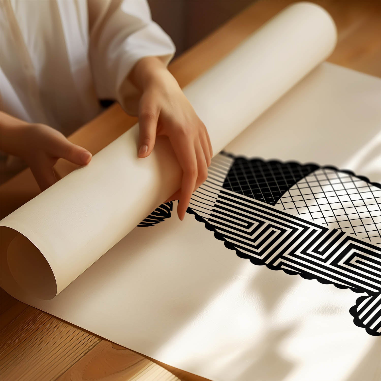 Black Russian Terrier Geometric Line Art mockup