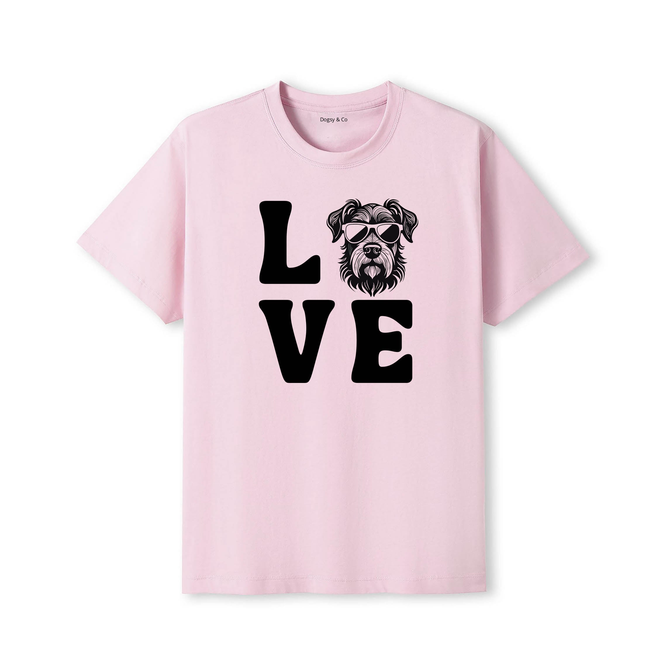 Black Russian Terrier LOVE DOGS Tshirt - Pink